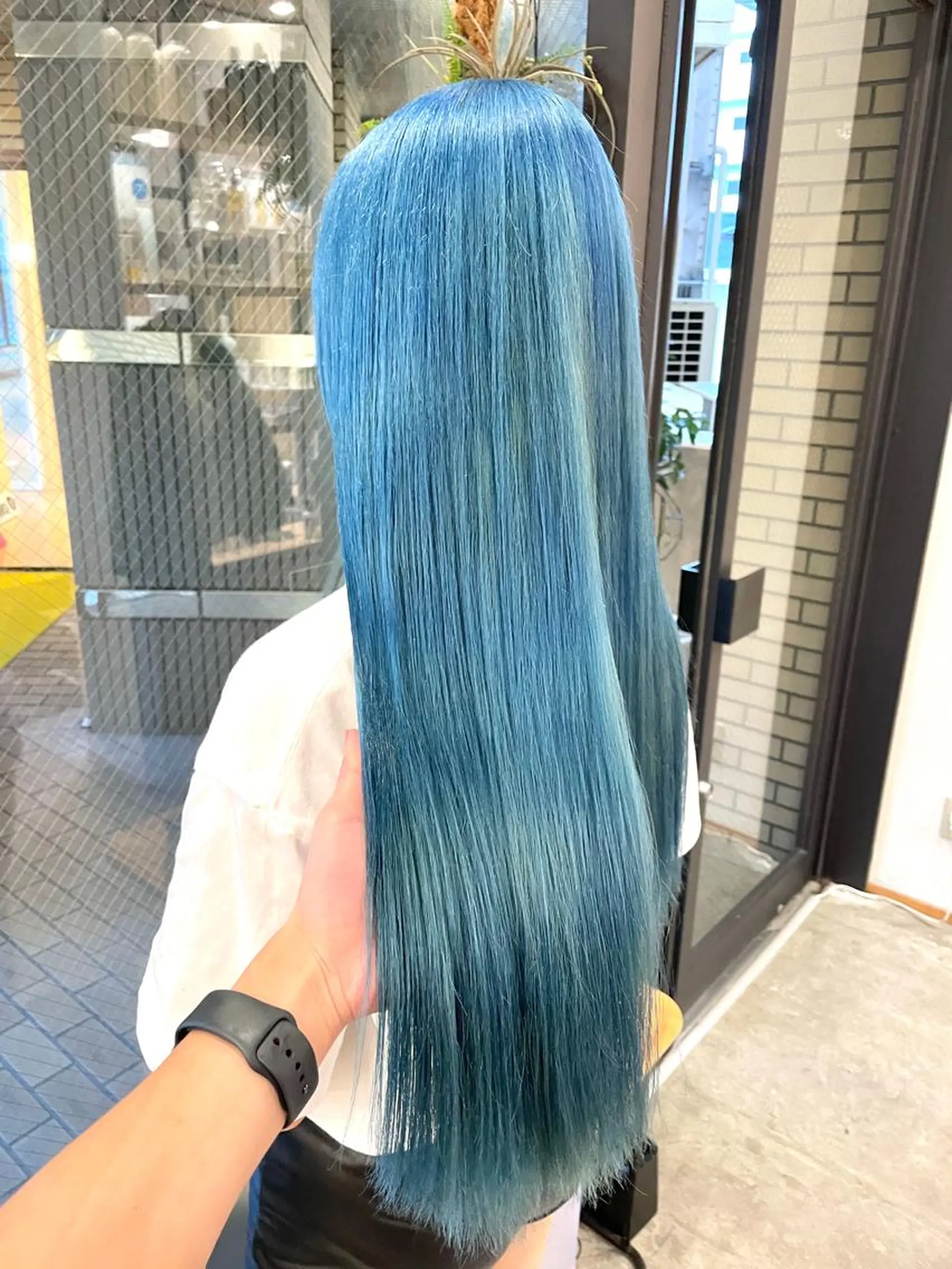 ロング カラー ブルーカラー ヘアカラー トリートメント 城　健太郎 💎ハイトーンのヘアスタイル