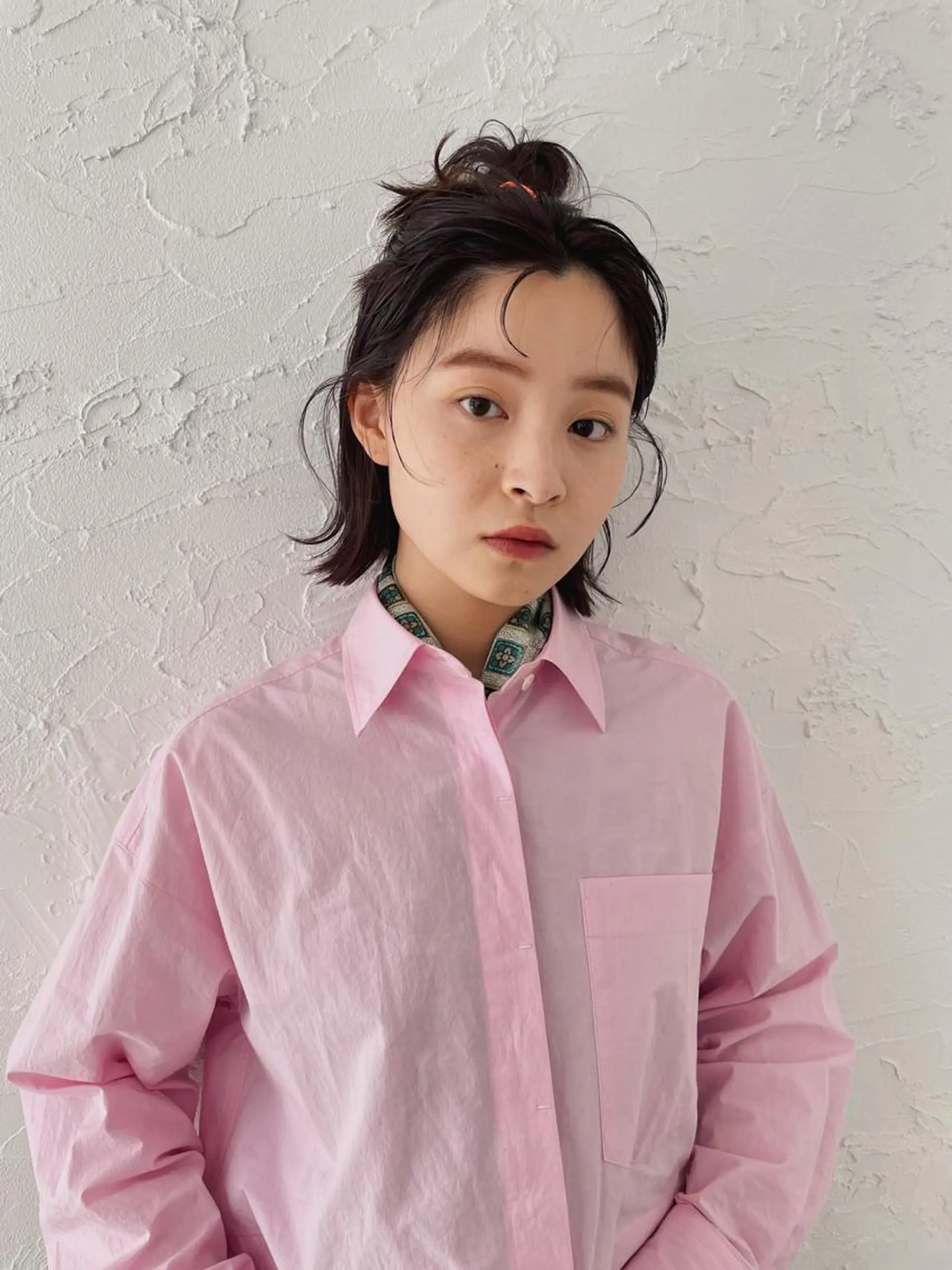 ミディアム ヘアアレンジ 藤原 怜央のヘアスタイル