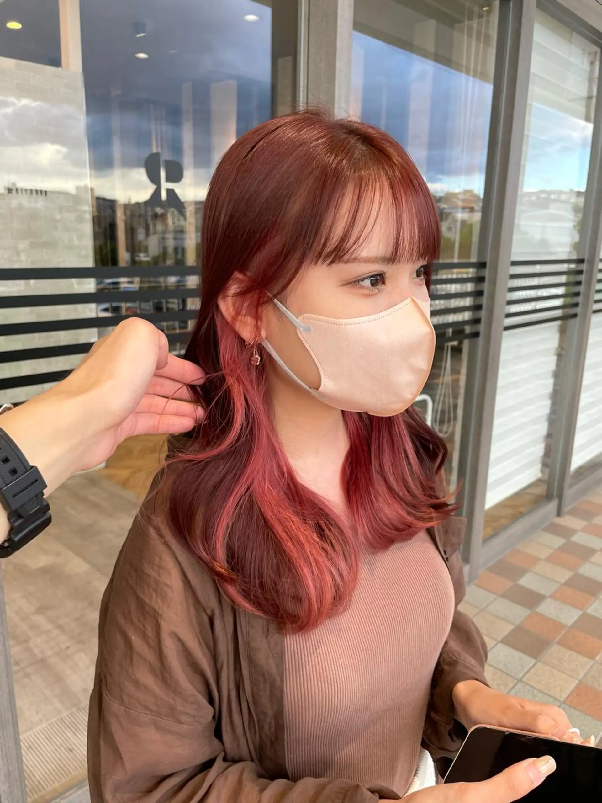 セミロング カラー 田中   麗彩也のヘアスタイル