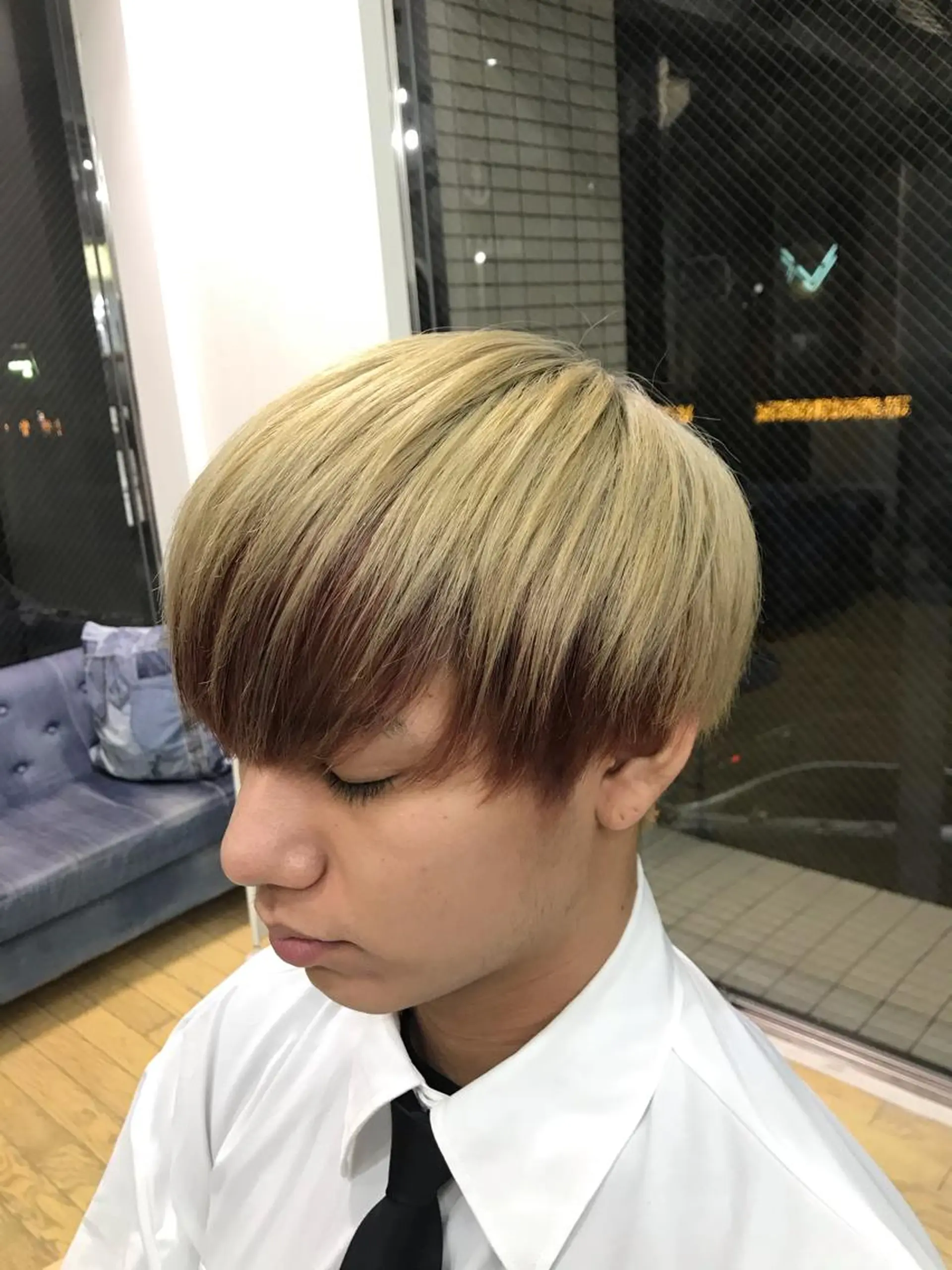 ショート カラー メンズ メンズインナーカラー インナーカラー カット トリートメント 松井 敬太郎のヘアスタイル