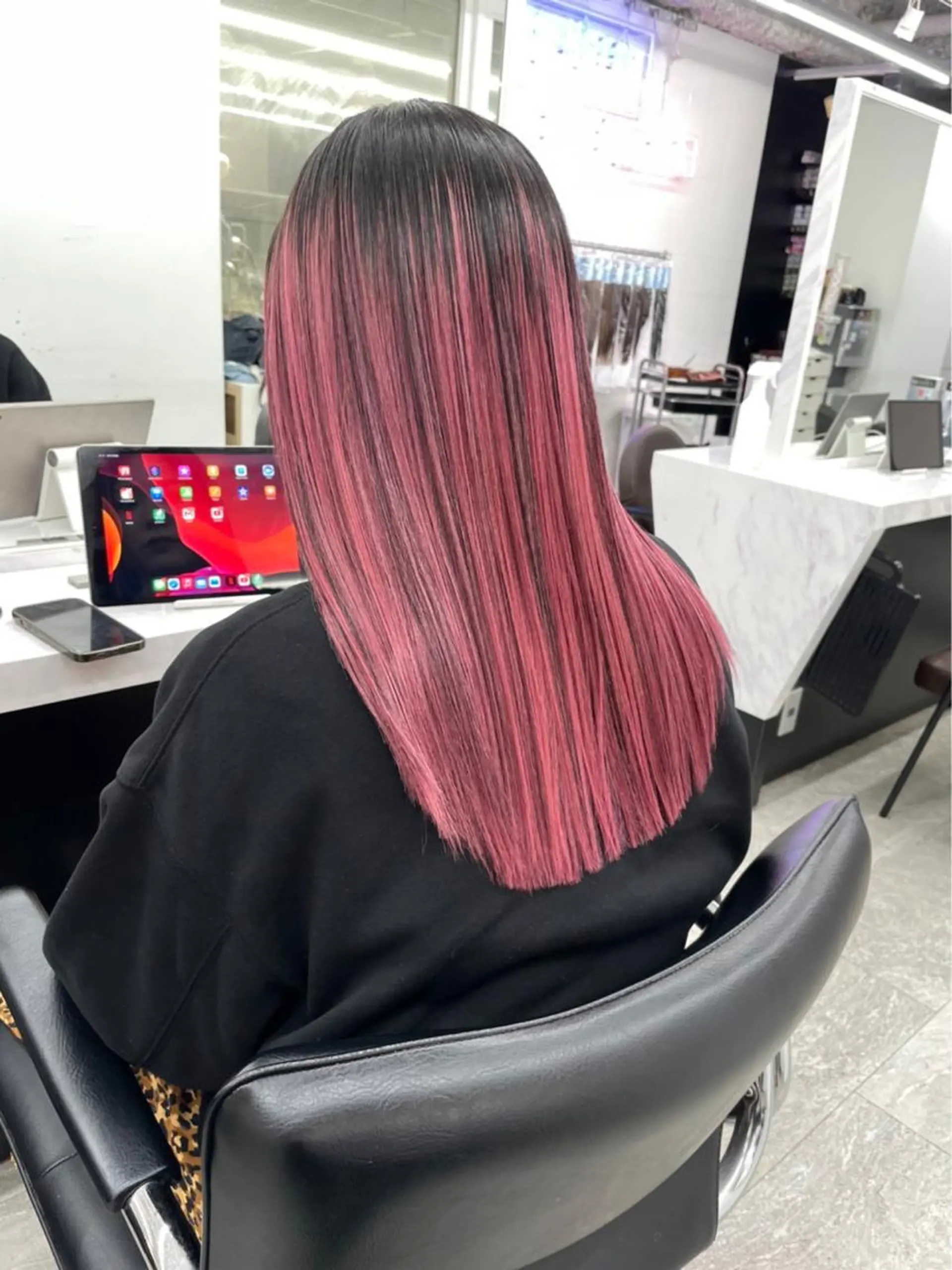 セミロング カラー ヘアカラー トリートメント ハイトーン&髪質改善 ＆韓国エクステ🤎のヘアスタイル