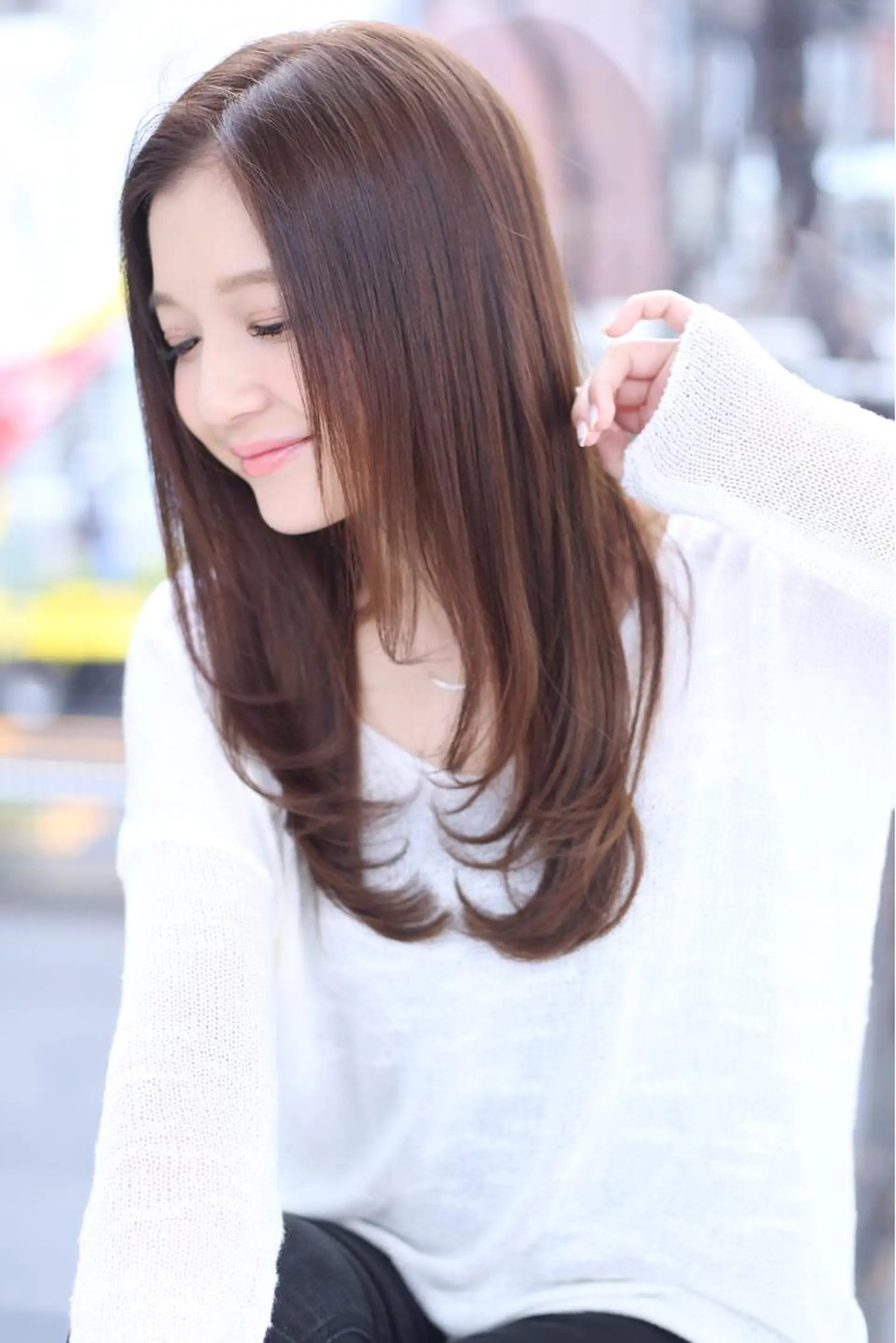 セミロング カラー 縮毛矯正⭐️ TAKAHIROのヘアスタイル