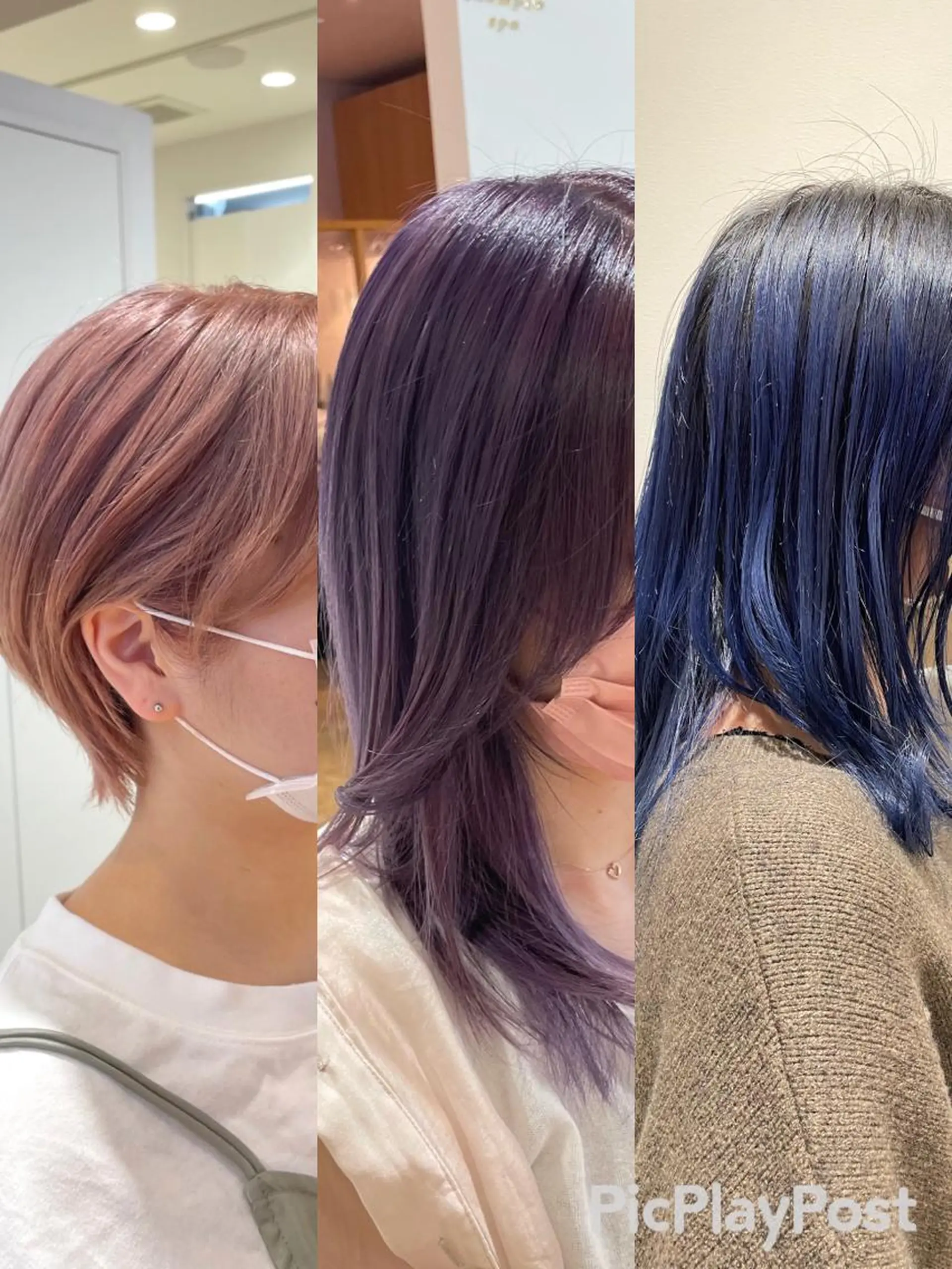 ミディアム カラー バレイヤージュ ベージュカラー ブリーチ ブルーカラー ブラウンカラー カット ヘアカラー 新宿御苑前/新宿 Ryuseiのヘアスタイル