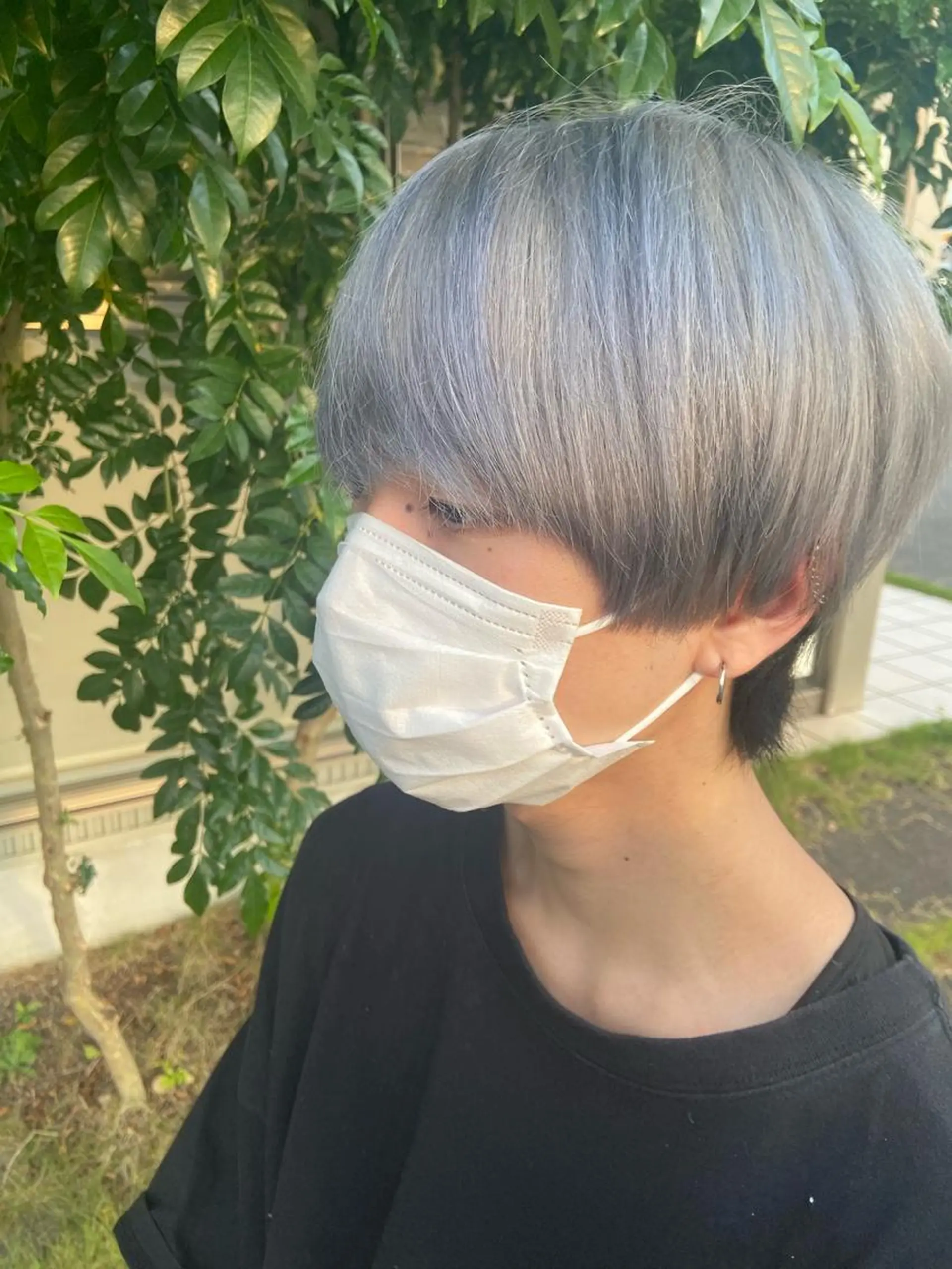 ショート シールエクステ ミストバング ボブ くびれヘア エクステ 杉木 勝太のヘアスタイル