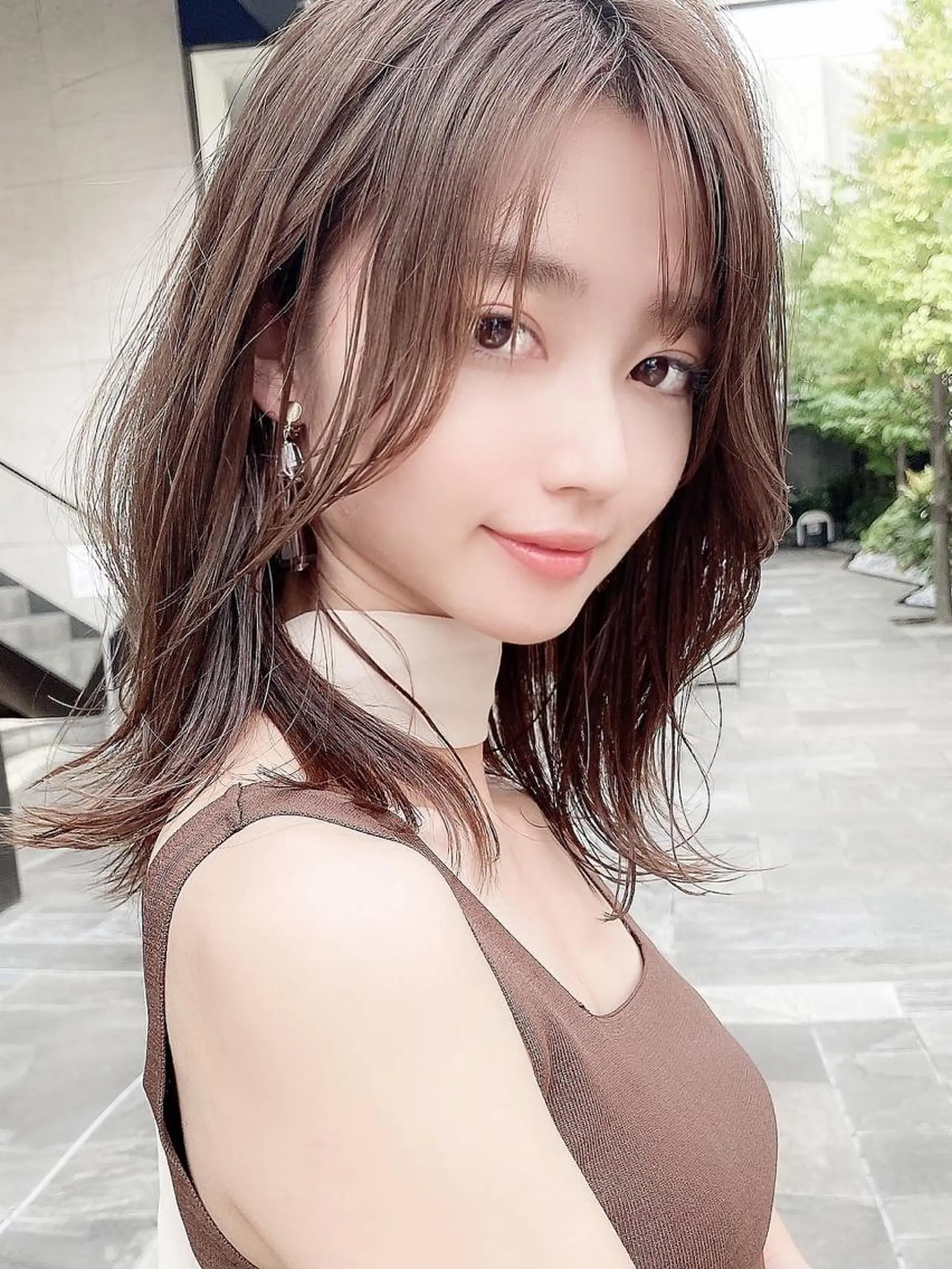ミディアム カット ヘアカラー トリートメント 艶感透明感カラー 🫧たけ🫧のヘアスタイル