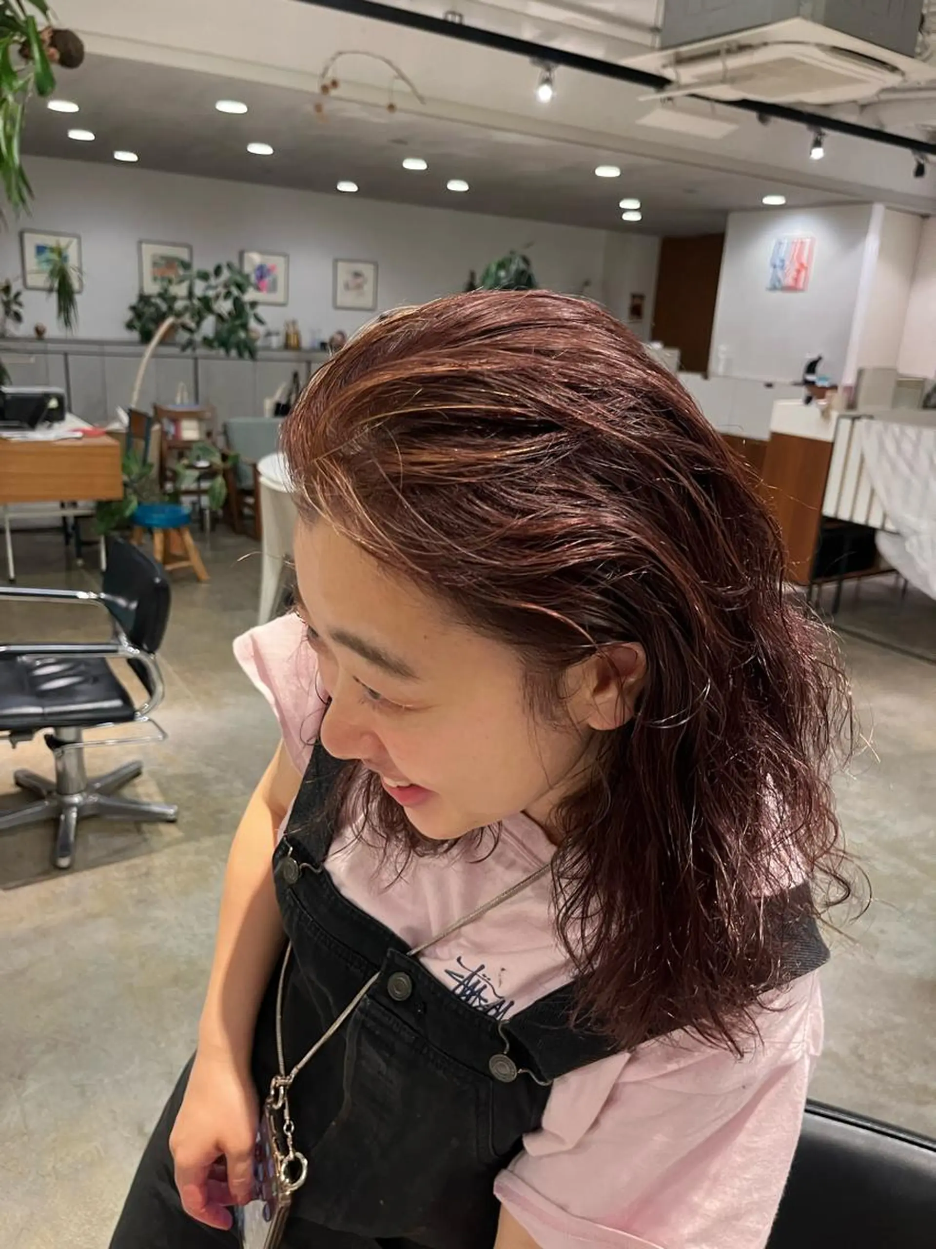 セミロング カラー パーマ うる艶カラー/恵比寿 ベージュ/丸山陽平のヘアスタイル