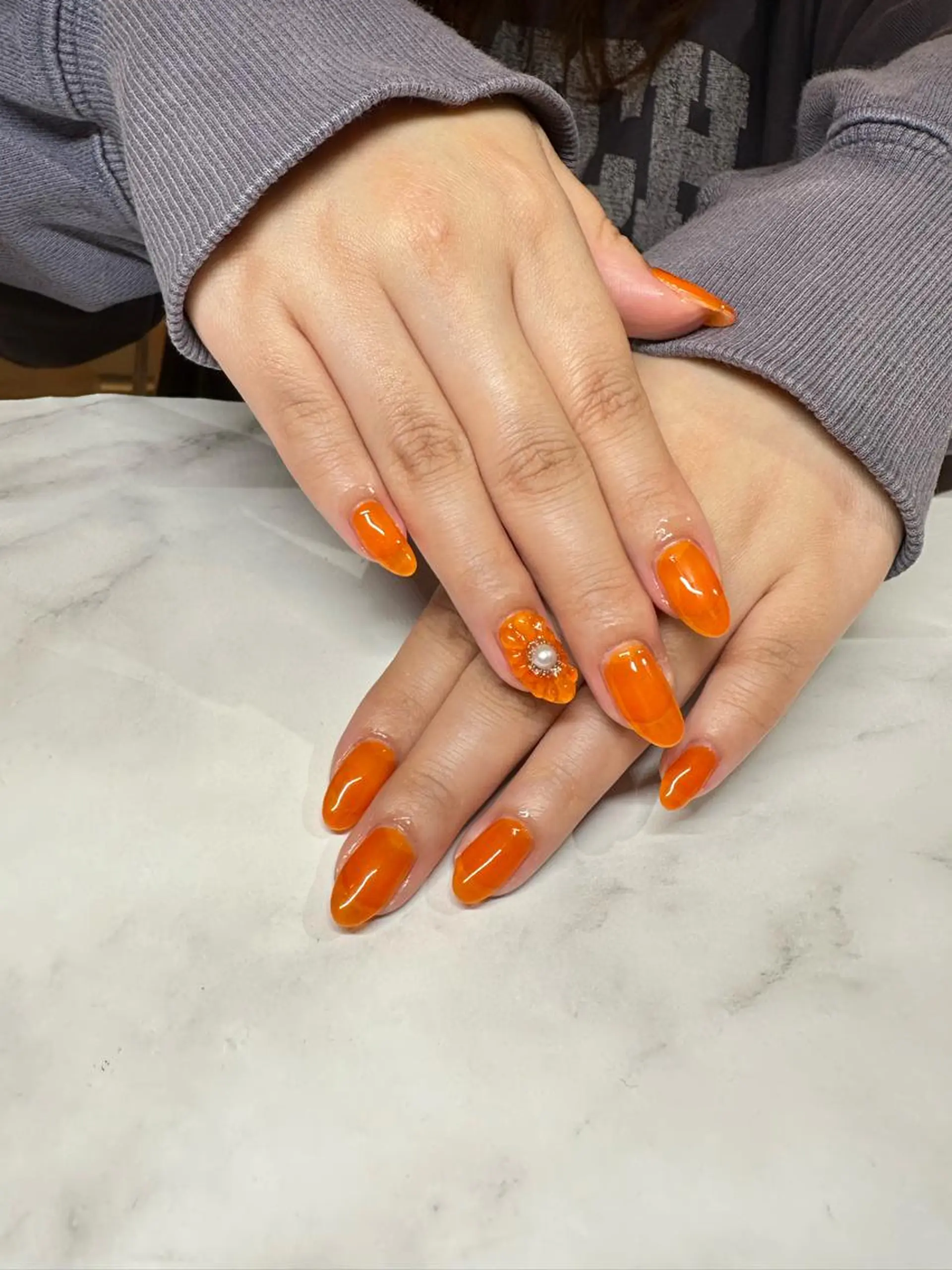 ネイル オレンジ ディアマンテ𓏸𓈒 フェイシャル/ネイルのエステ・リラクイメージ