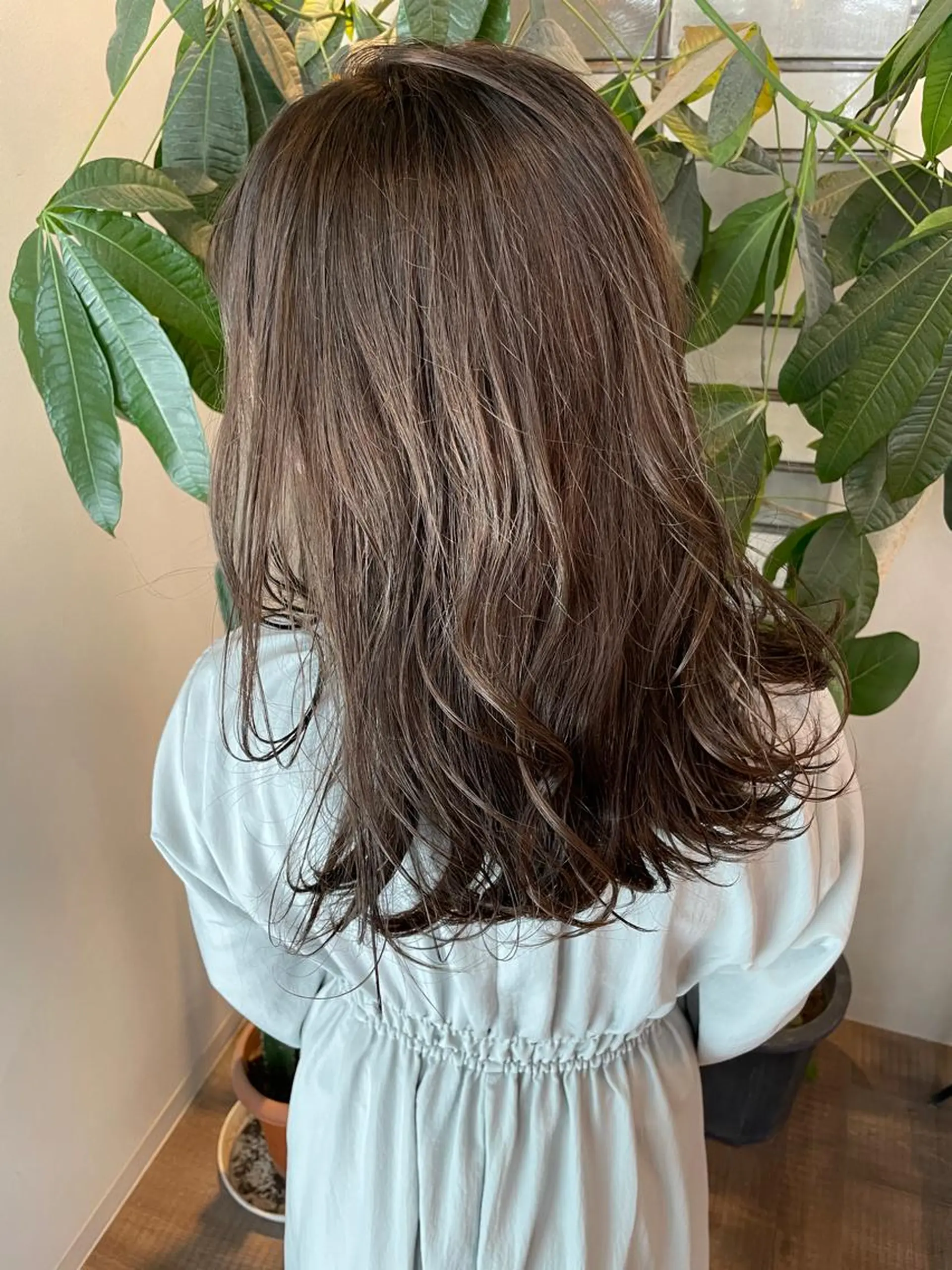 ロング カラー ブルーカラー ブルージュ カット パーマ 福永速人 /メンズパーマのヘアスタイル