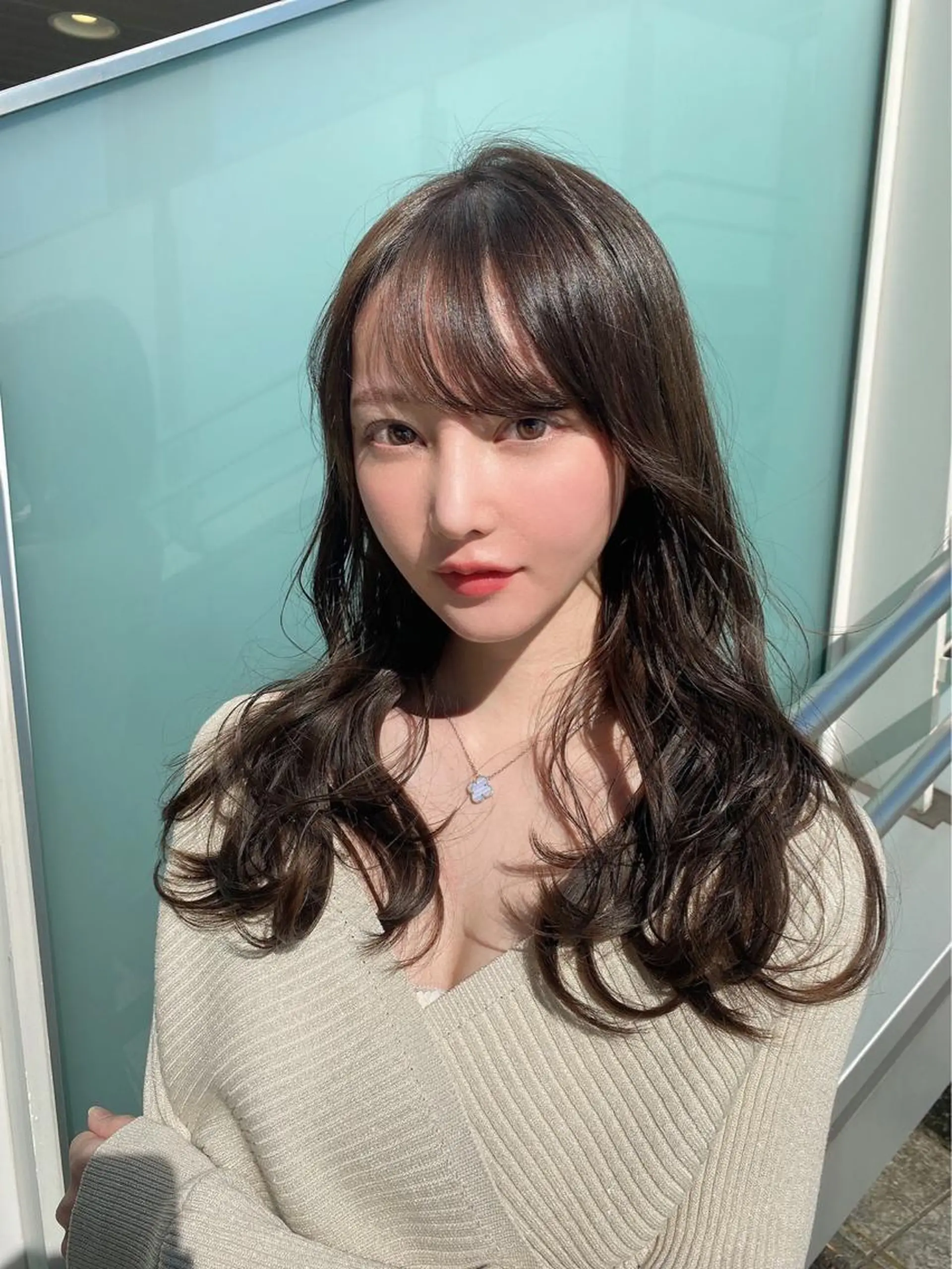 セミロング カラー パーマ ヘアアレンジ 顔周りカット/髪質改 善/新宿/畑中稔里のヘアスタイル