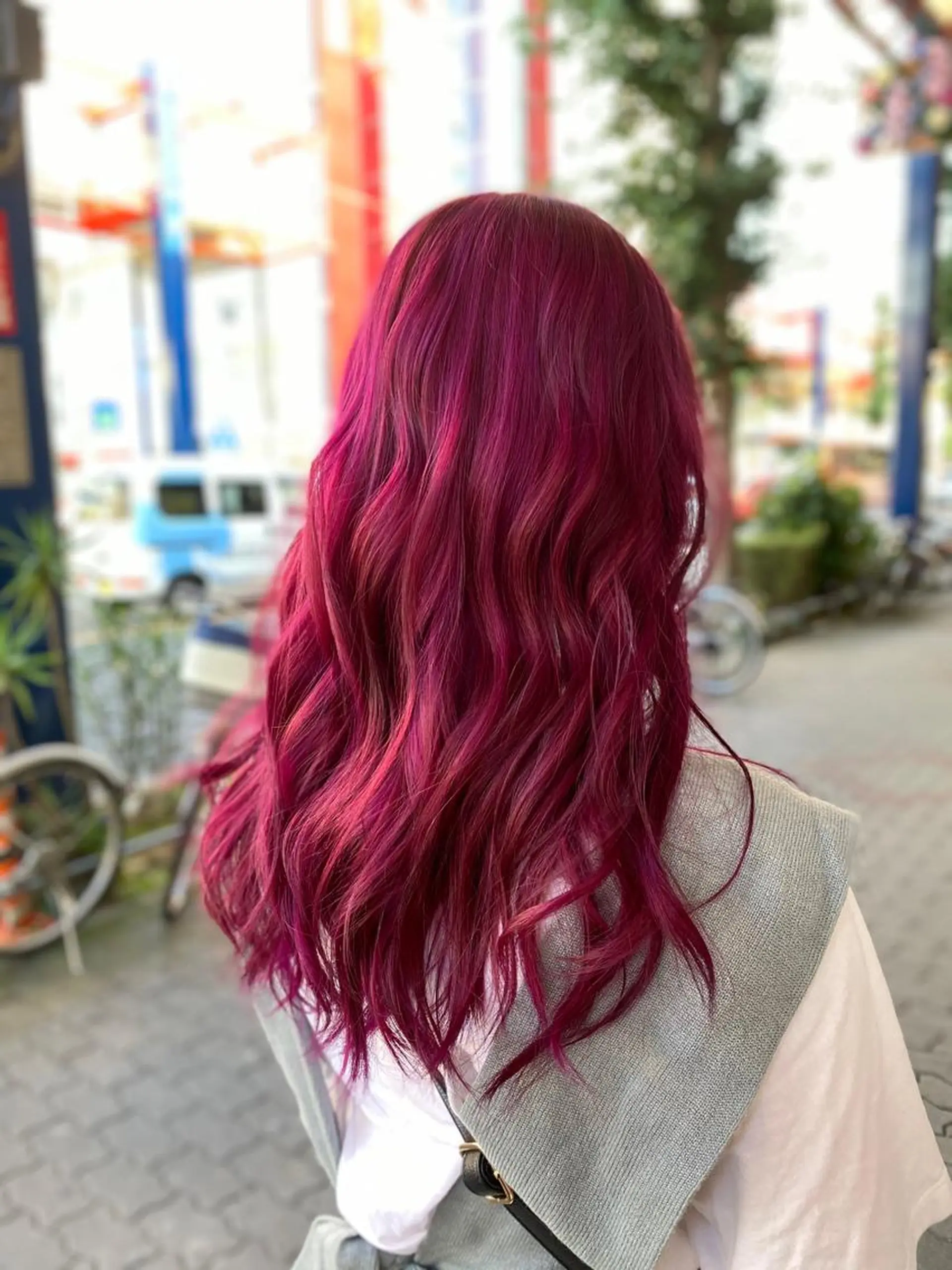 セミロング パープルカラー ゆぴ☾‪/推しカラー /ハイトーンのヘアスタイル