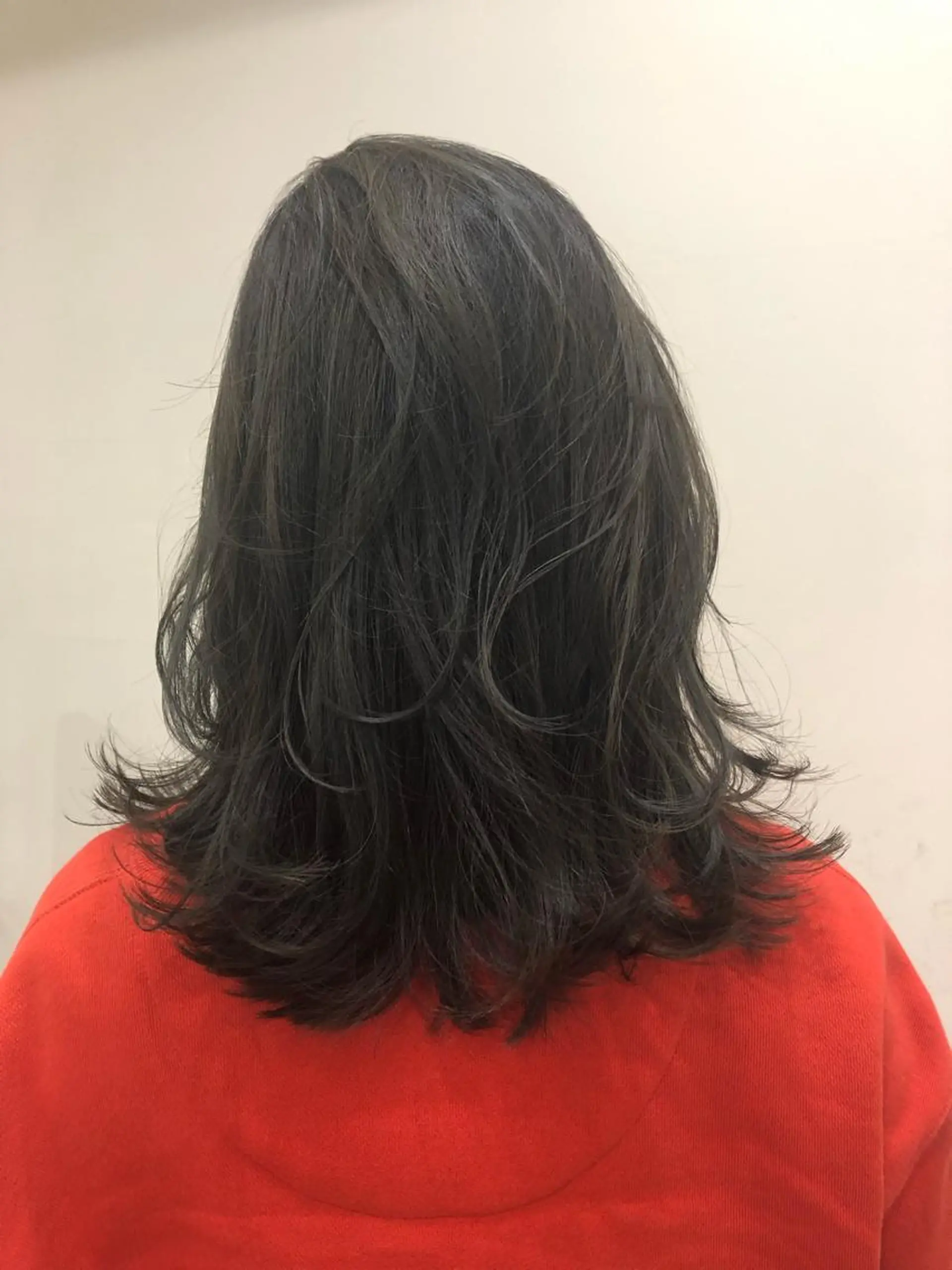 セミロング カラー アッシュ 秋野 睦実のヘアスタイル
