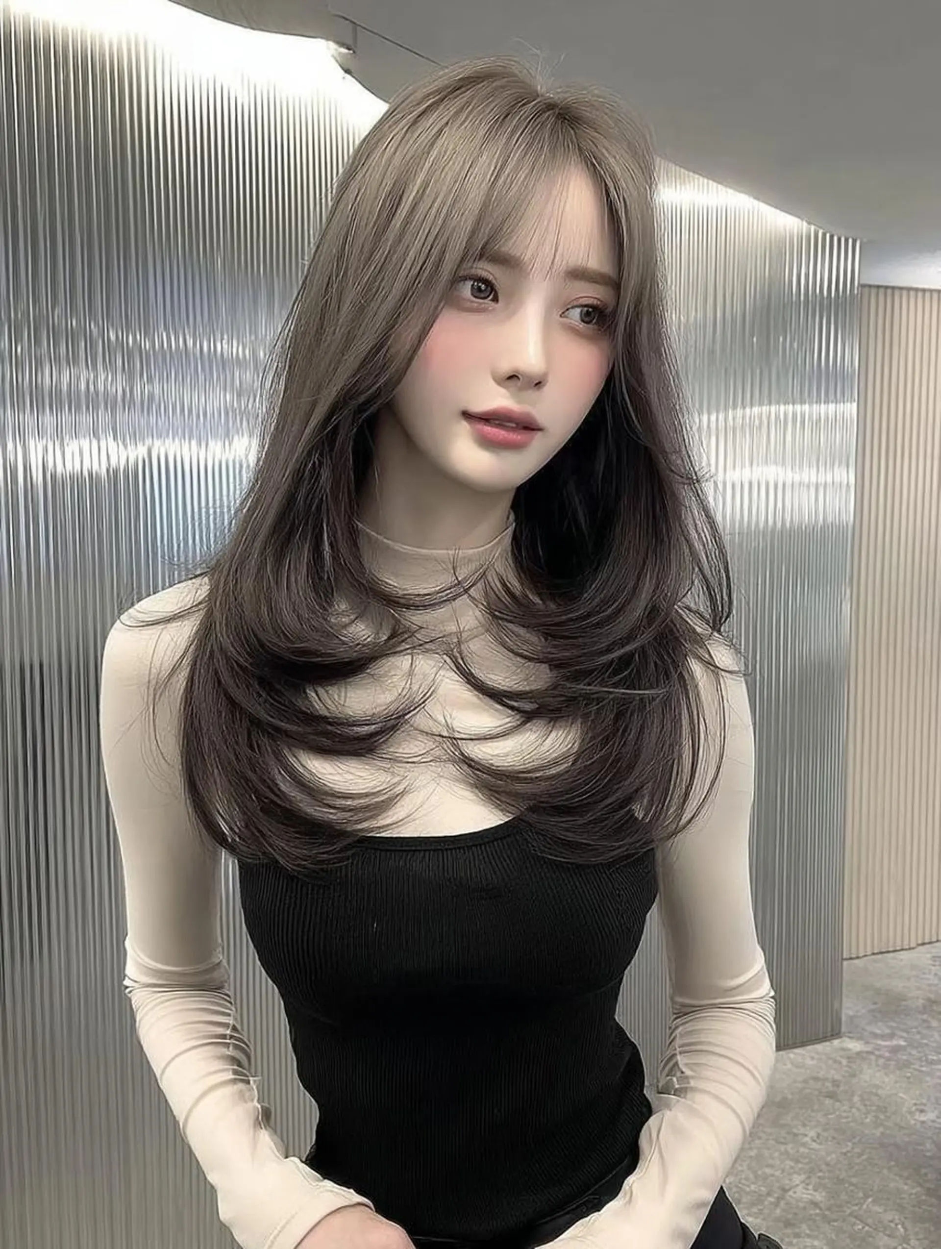 セミロング ボブ 髪質改善 韓国風ヘア レイヤーカット トリートメント カット ヘアカラー 🌈村松滉太髪質改善 レイヤーカット🌈のヘアスタイル