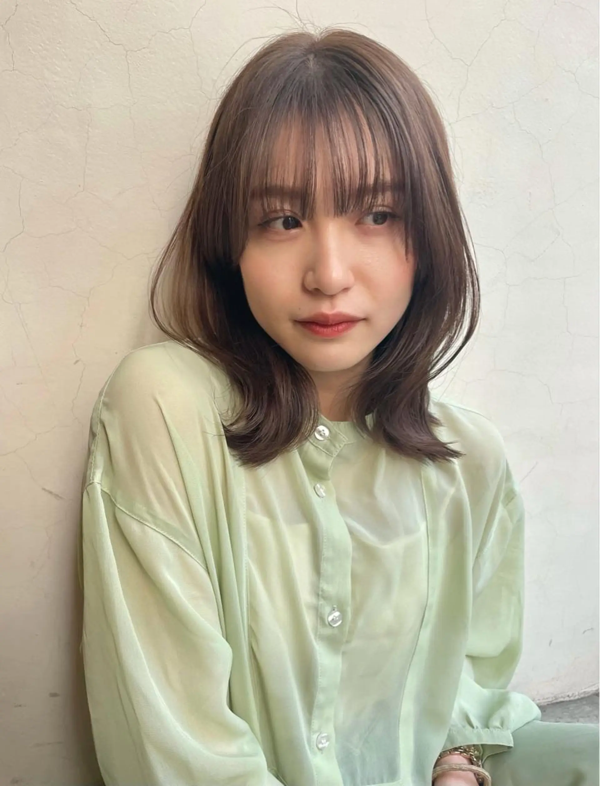 ミディアム カラー ベージュカラー 韓国風ヘア カット ヘアカラー カラー/レイヤー/ 髪質改善/PAAQのヘアスタイル