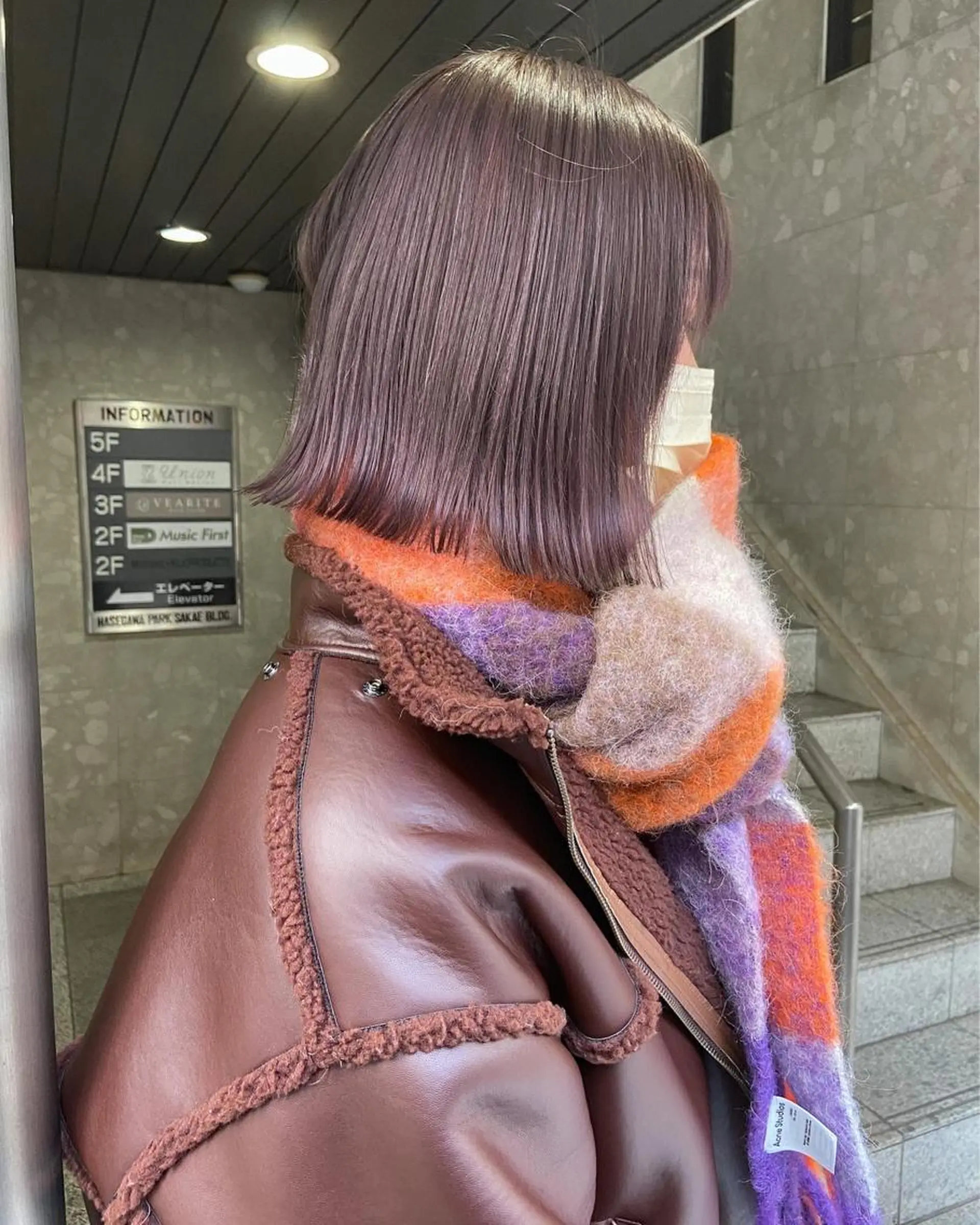 ミディアム カラー ブリーチ ラベンダーカラー カット ヘアカラー トリートメント 岡本康平/ボブ /ブリーチ/レイヤーのヘアスタイル