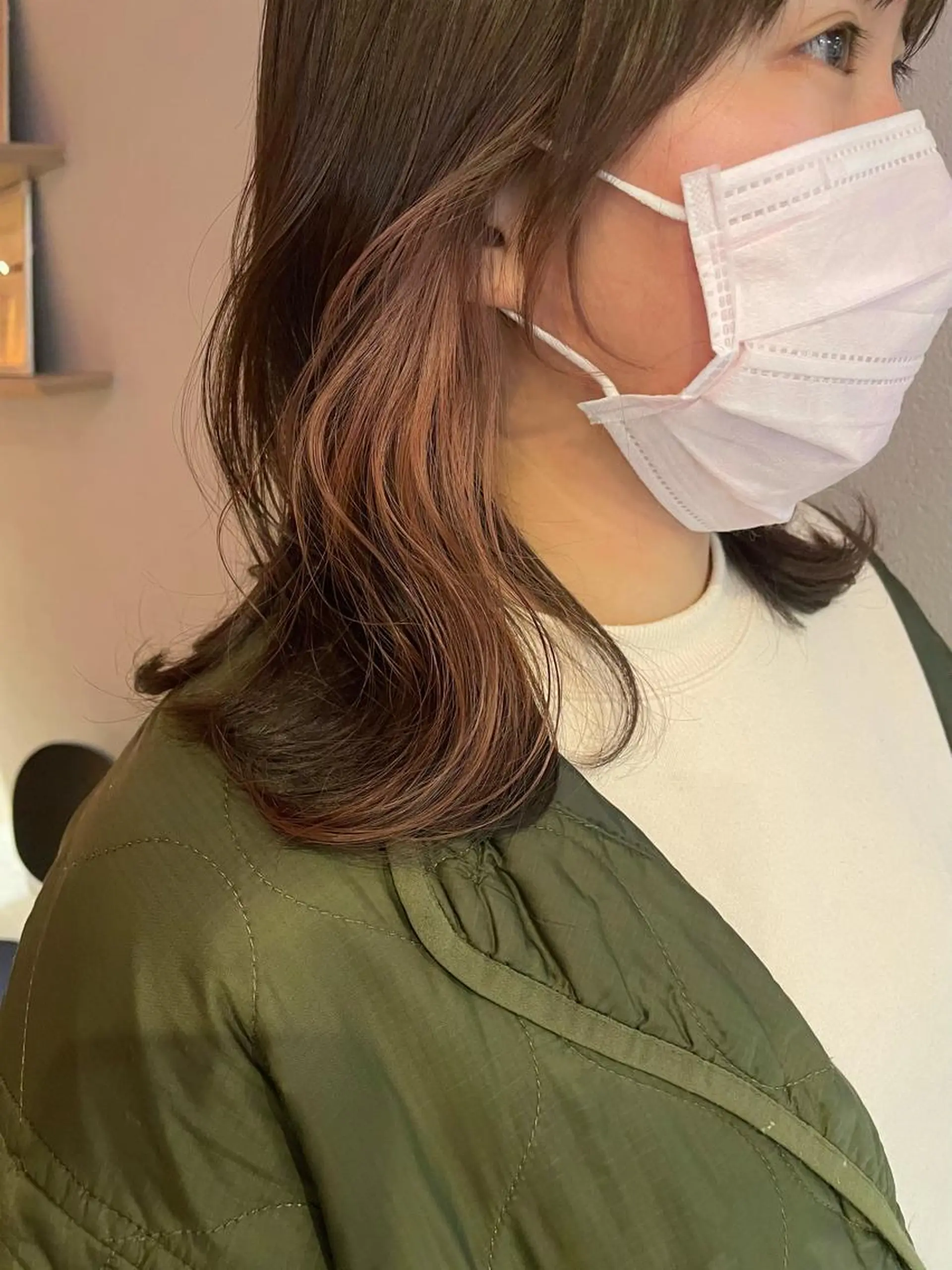 ミディアム カラー インナーカラー ピンクカラー 沖縄/ヘアアレンジ /ナカノのヘアスタイル