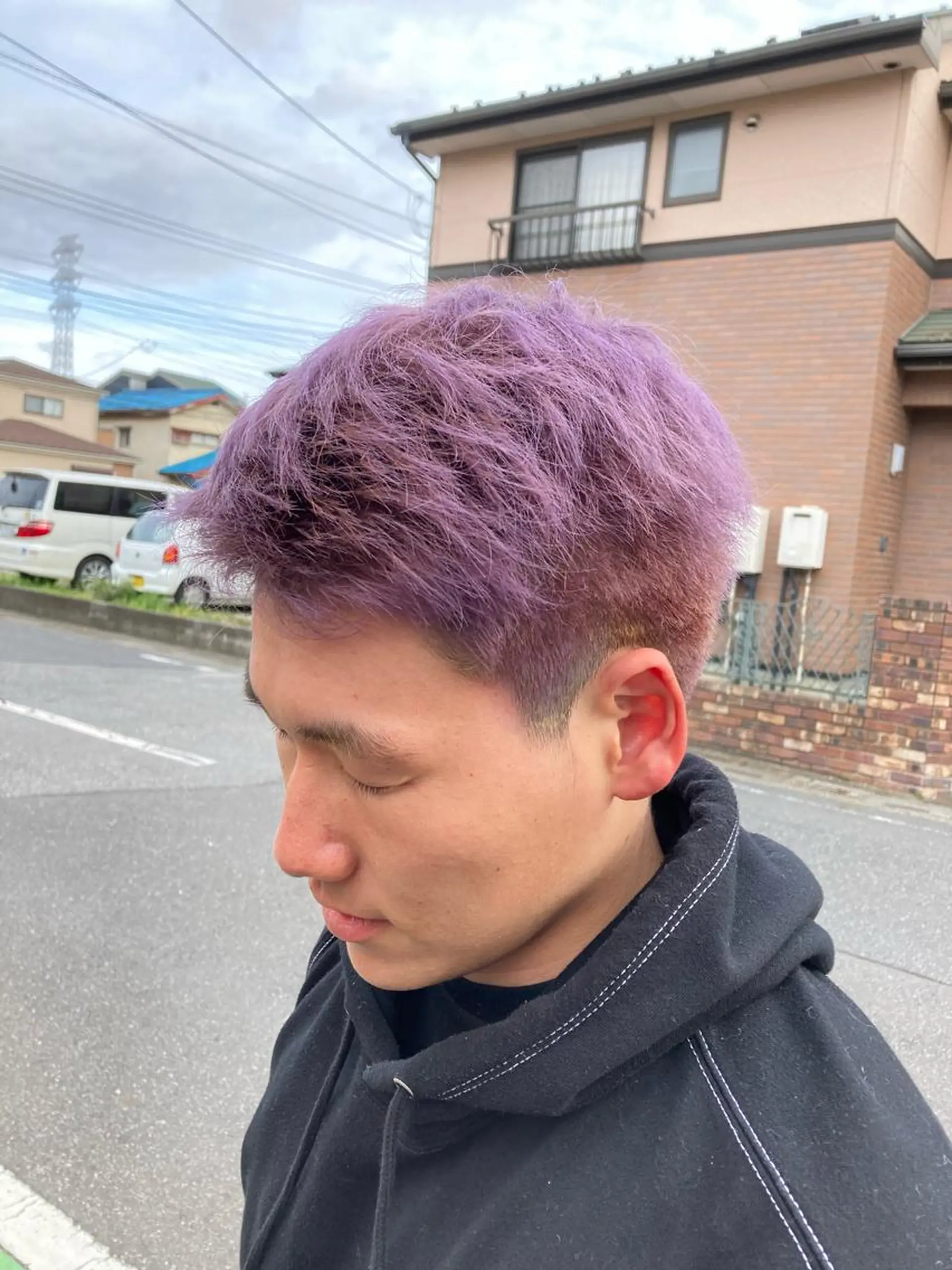 カラー メンズ メンズブリーチ メンズハイトーン ブリーチ ハイトーンカラー ゲンキ /ウルフカットのヘアスタイル