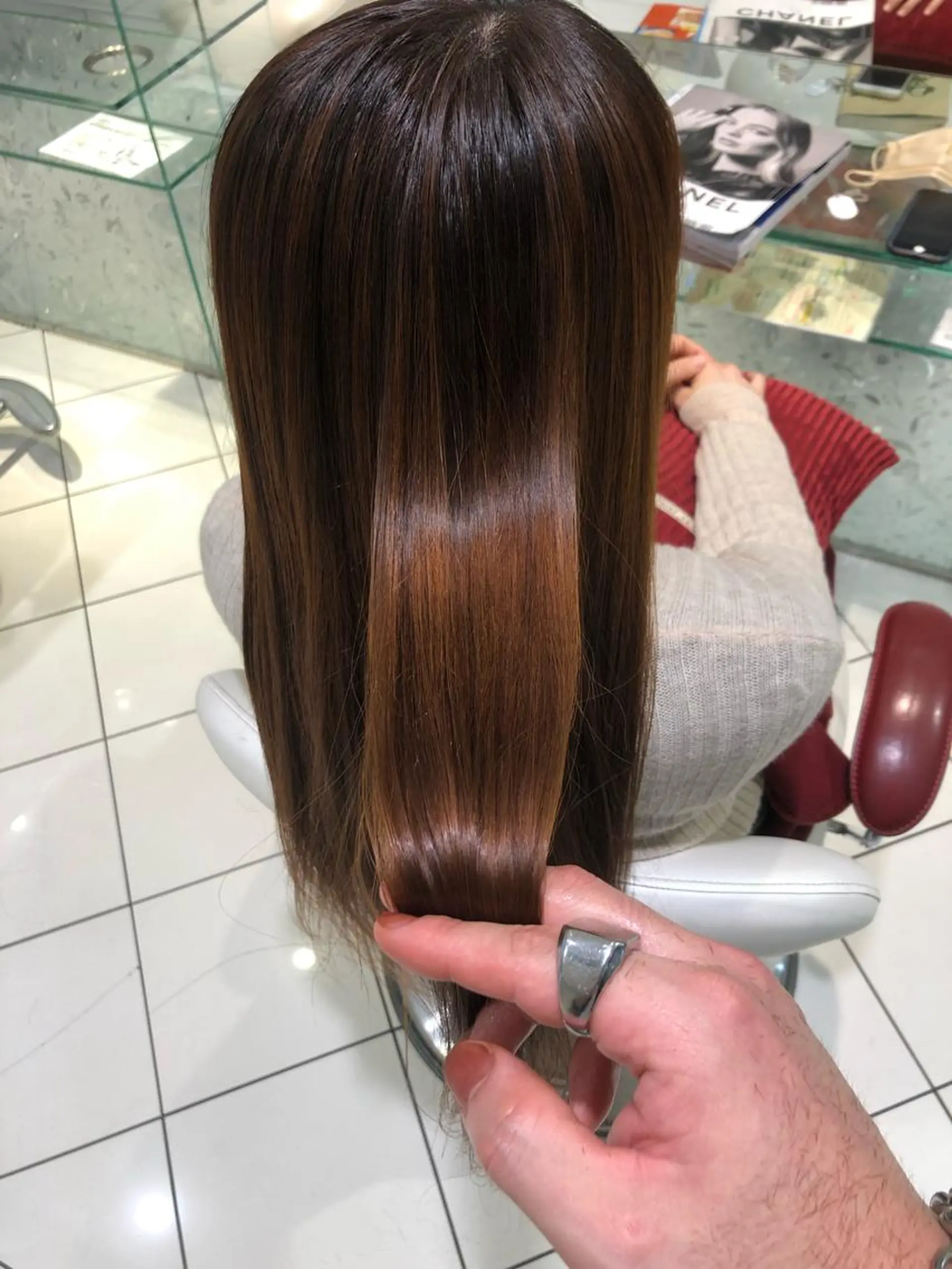 ロング カラー パーマ 髪質改善 ストレートパーマ ✨髪質改善ストレート ×ミニボブ✨萩原 翼のヘアスタイル