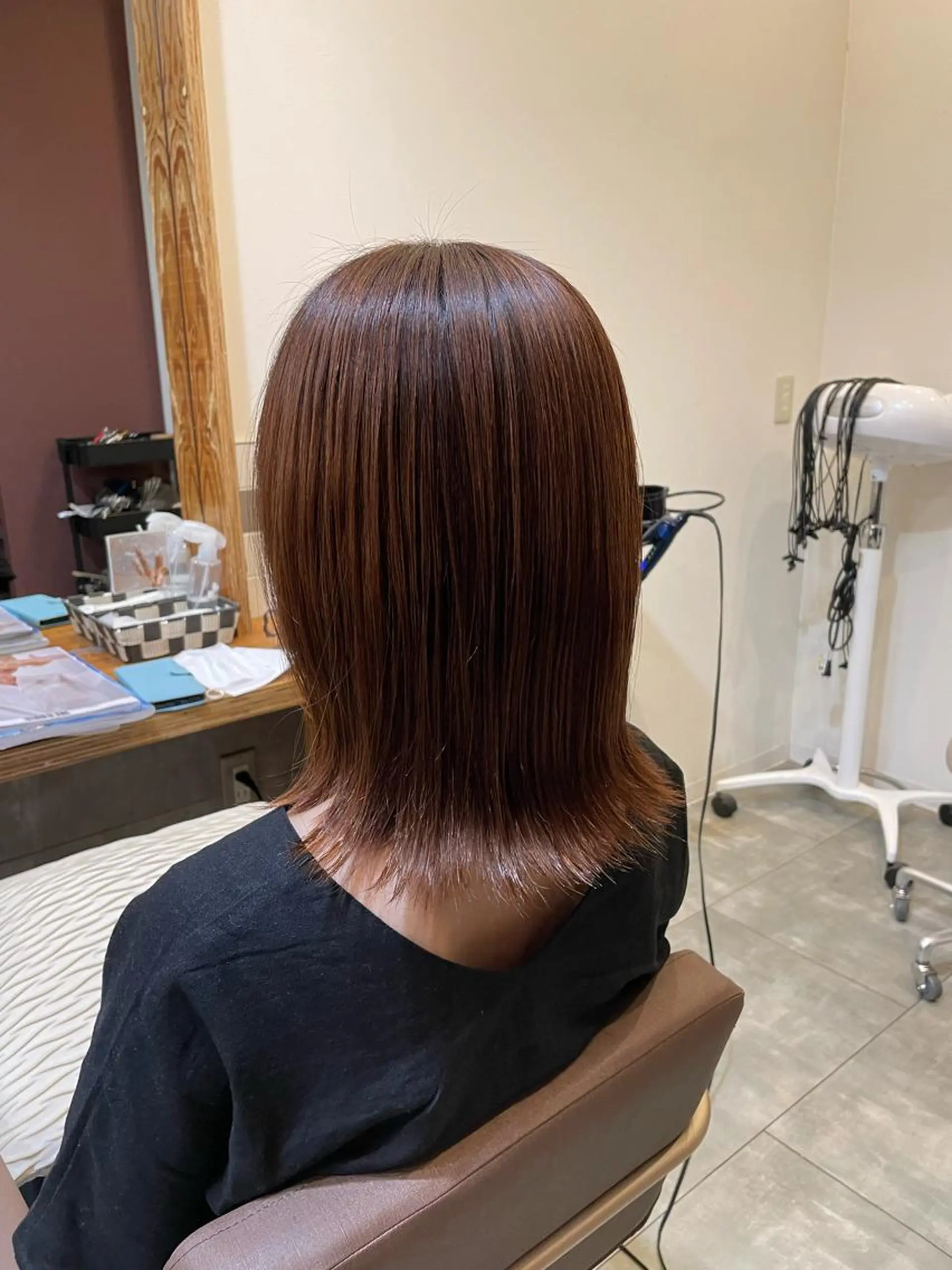 ミディアム パーマ 髪質改善 ストレートパーマ 髪質改善/レイヤー /ボブ/中村莞太朗のヘアスタイル