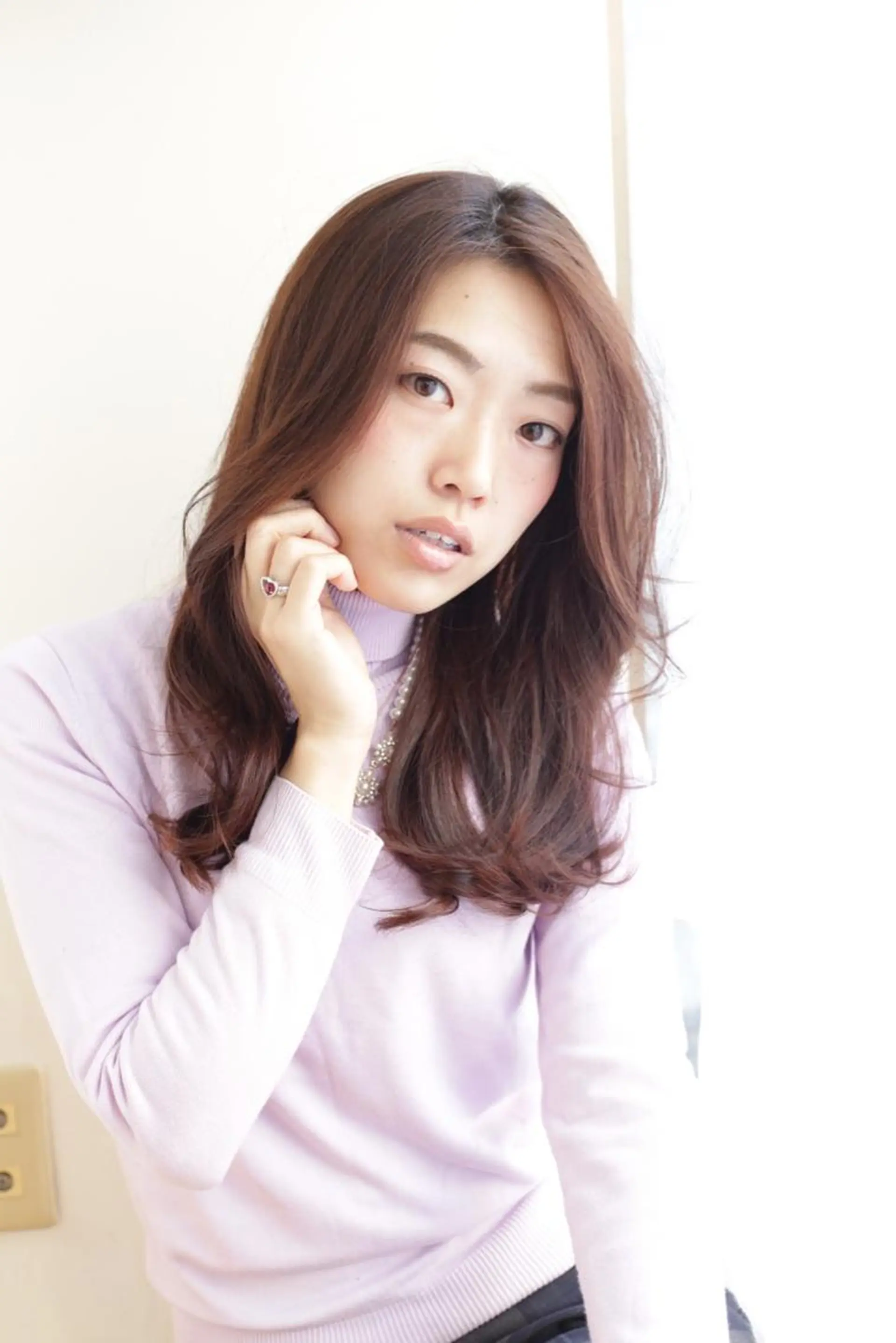 ミディアム セミロング ロング カラー タジマ ヤスヒサのヘアスタイル