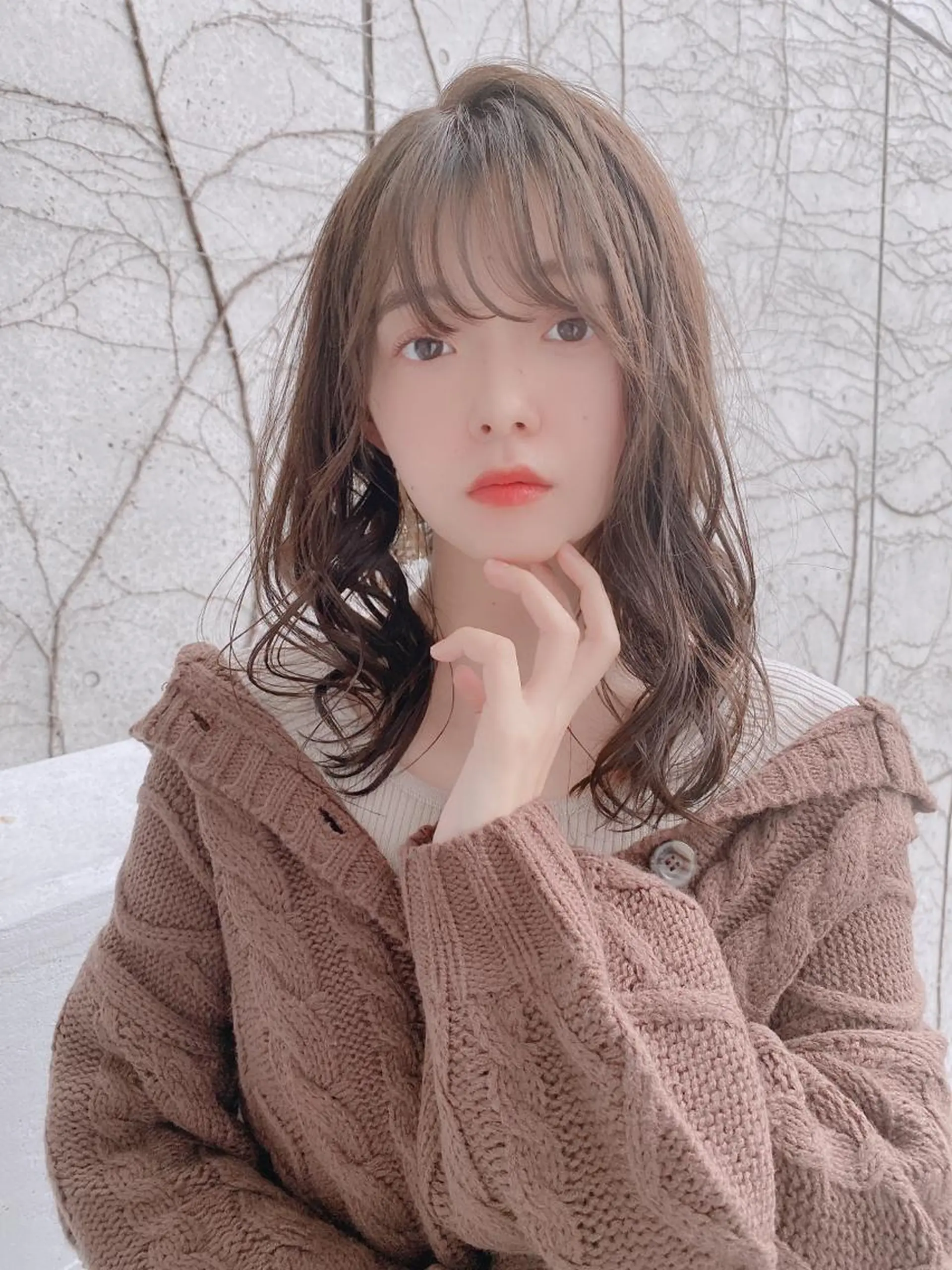 ミディアム カラー ミディアムパーマ グレージュ ハイライトカラー ネイビーカラー 外国人風カラー 髪質改善/レイヤー ストウシンゴのヘアスタイル