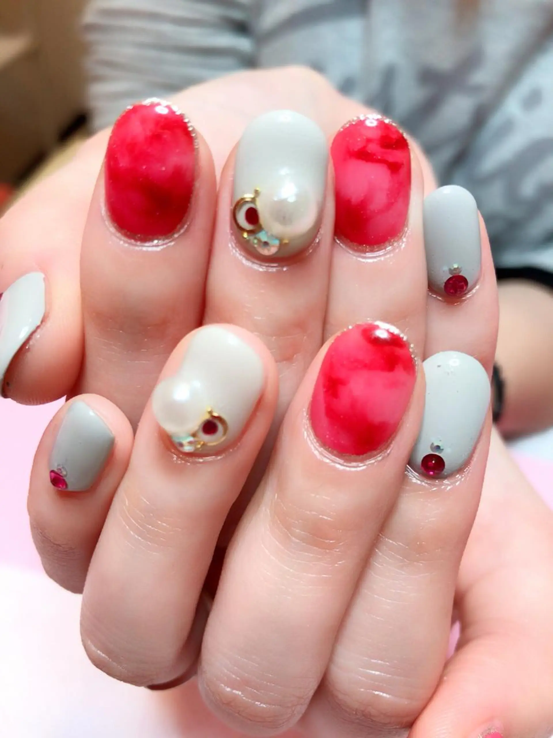 ネイル アートネイル シンプルネイル ストーンネイル ネイル/耳つぼ /新ホワイトニングのネイルデザイン