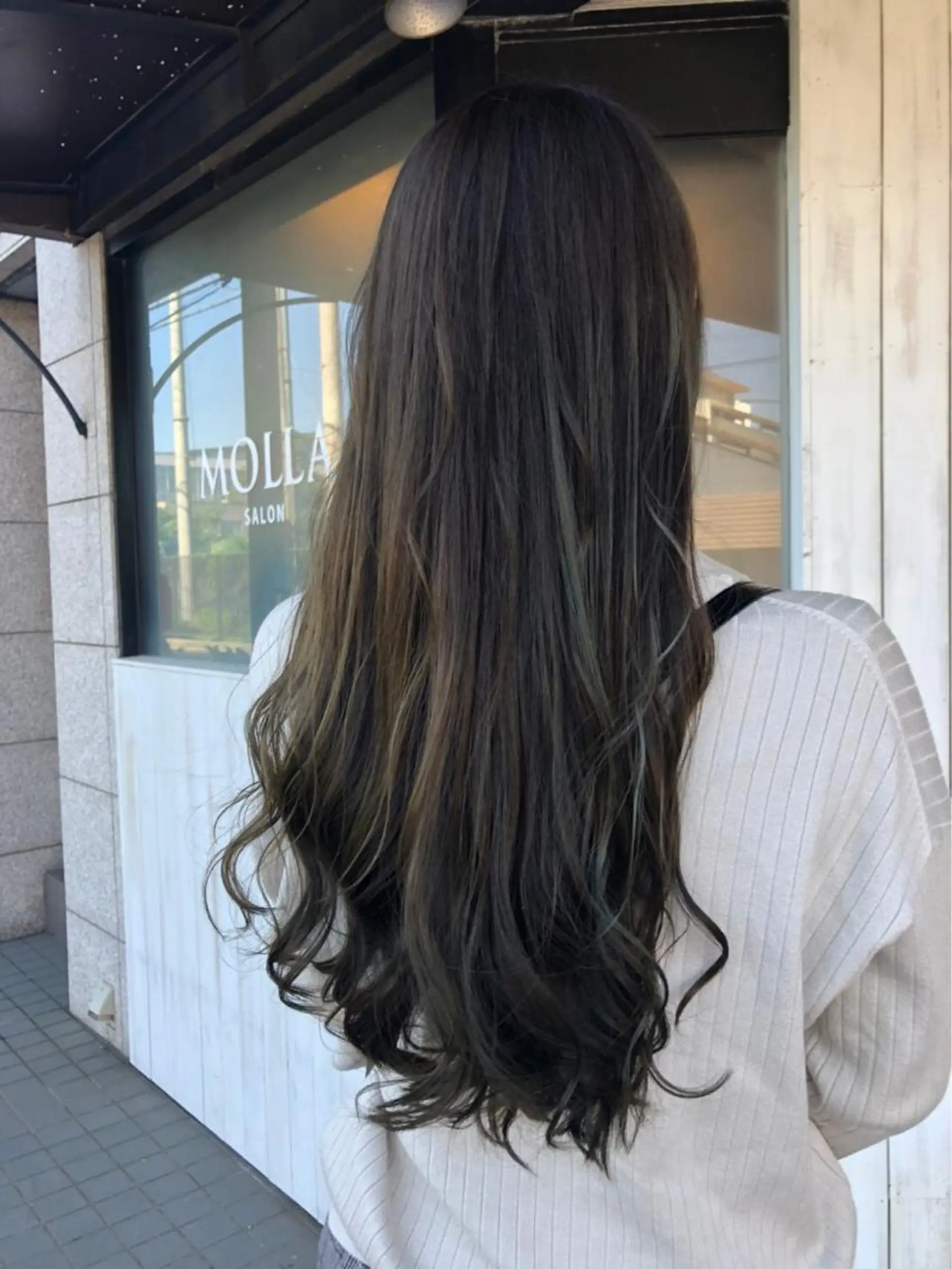 ロング カラー MOLLA 浅香山店所属・谷口ゆめ/縮毛矯正/ 大人女子/眉ワックスのヘアスタイル