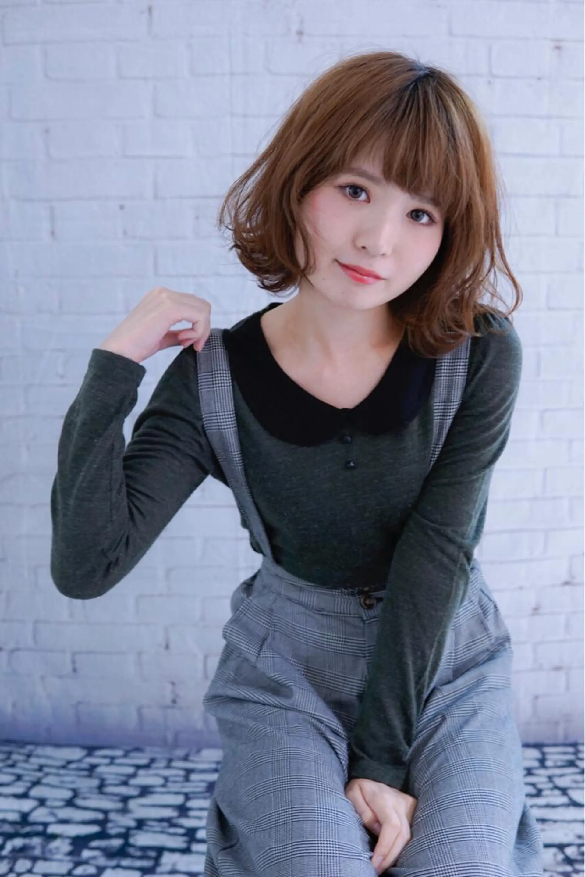 ショート ミディアム カラー ボブ 髪質改善、エクステ 山口卓哉のヘアスタイル