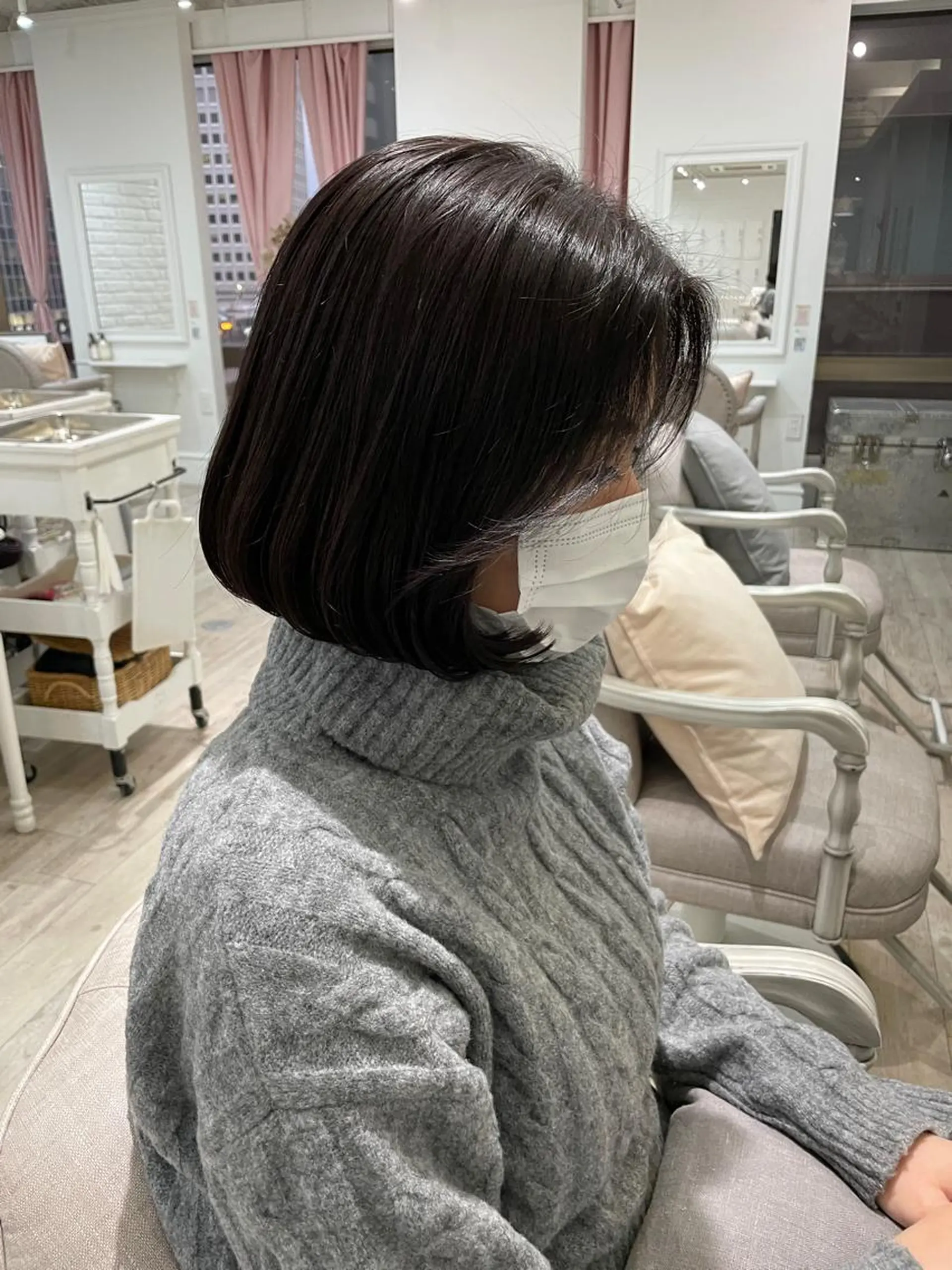 ミディアム カラー ボブ 韓国風ヘア HARUKA韓国ヘア /Luana梅田のヘアスタイル