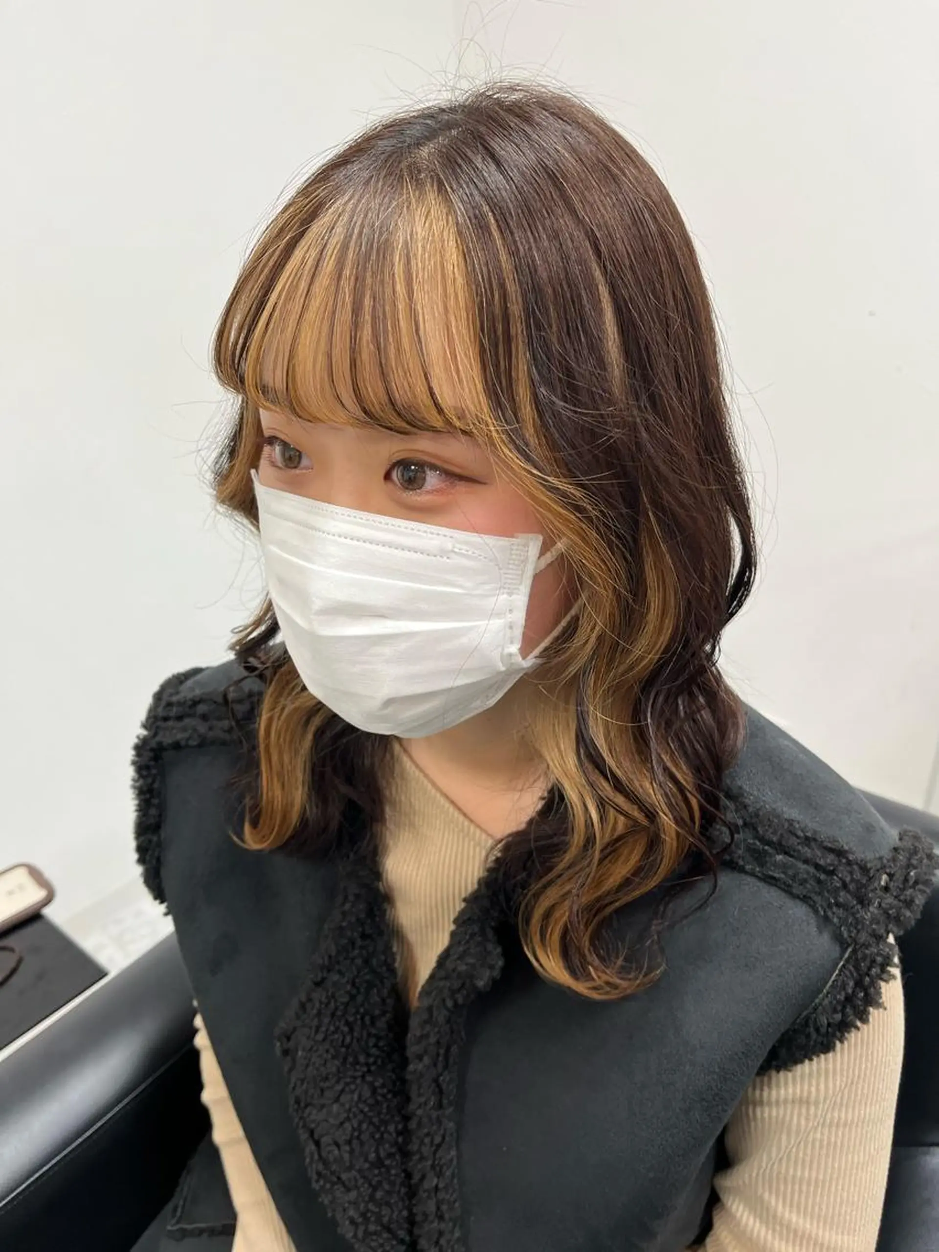 セミロング カラー ヘアアレンジ NANOHA エクステ・ヘアセットのヘアスタイル