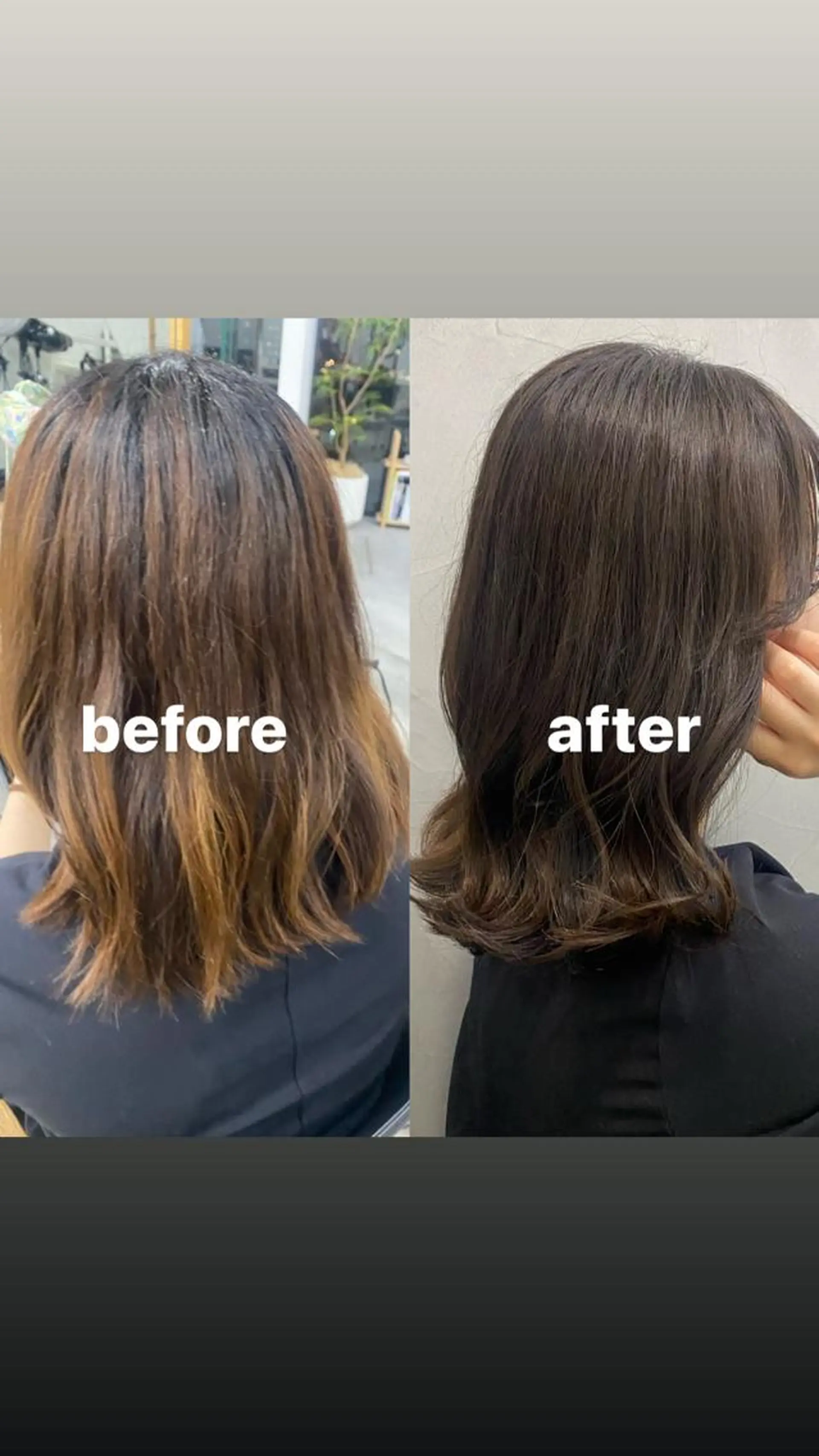 ミディアム カラー グレージュ 艶 ケアブリーチ 🎀🩵RISAのヘアスタイル