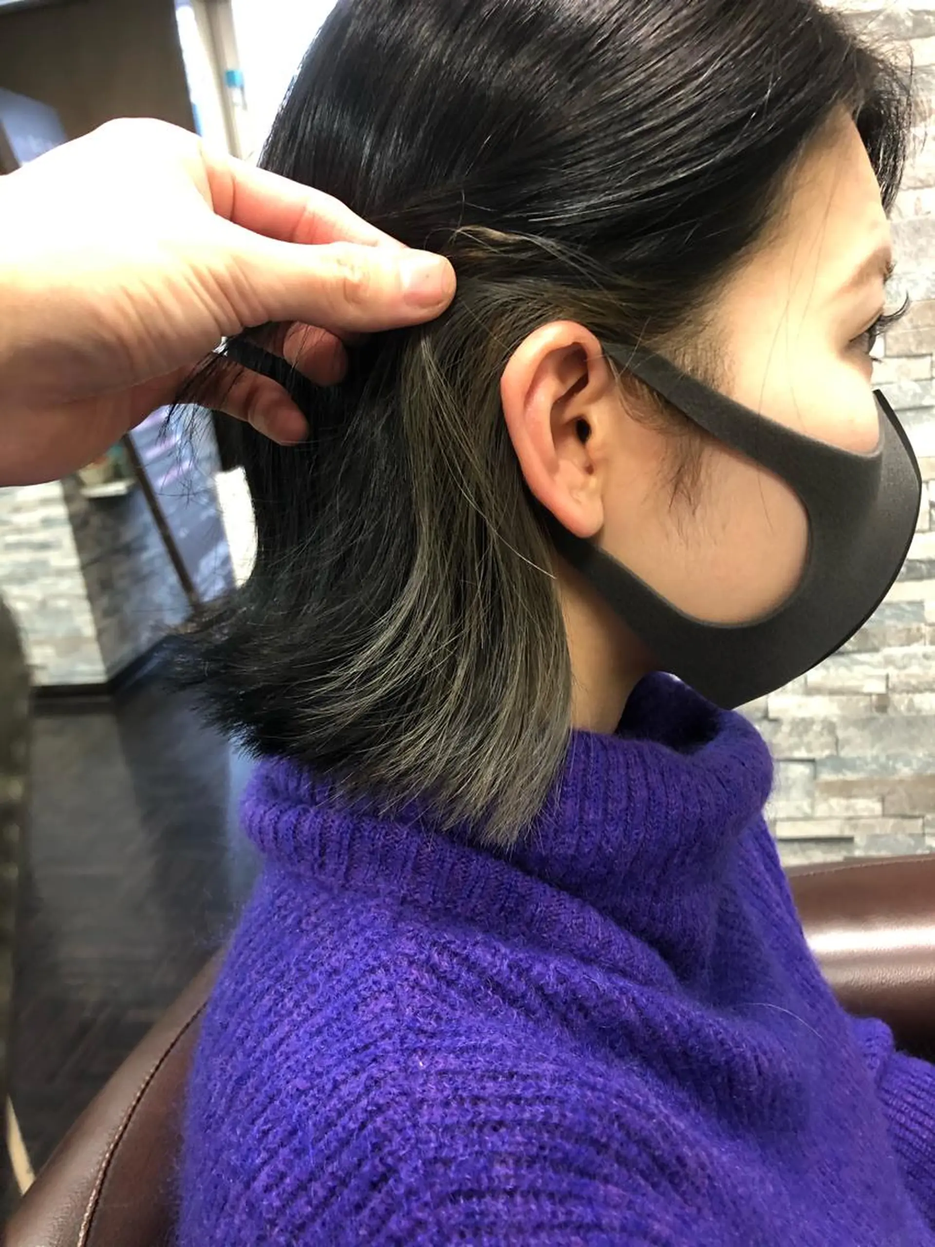 ミディアム カラー ベージュカラー フォギーベージュ インナーカラー 中司 優樹のヘアスタイル