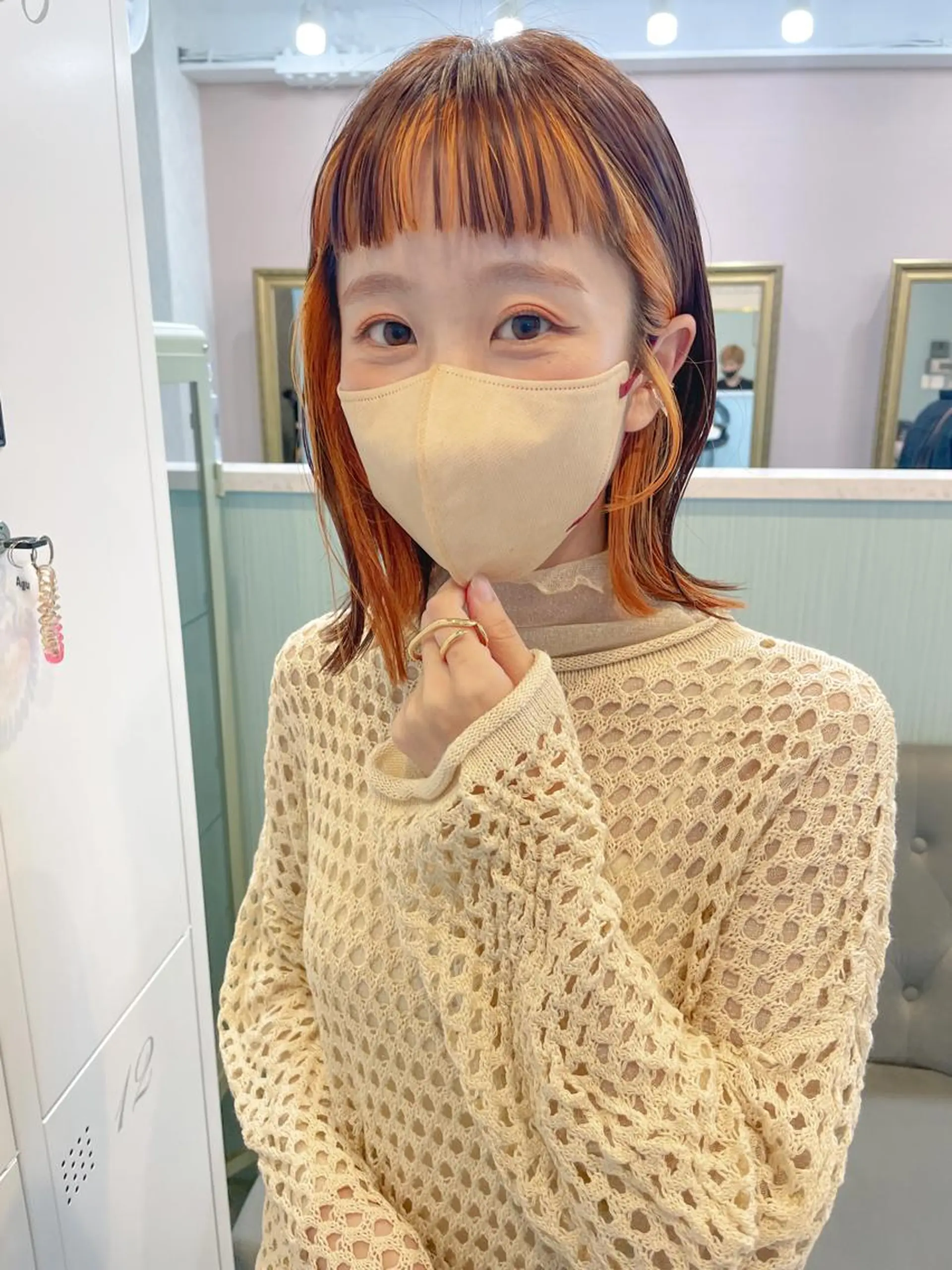 ミディアム ボブ 髪質改善 韓国風ヘア 縮毛矯正 トリートメント ヘアカラー トリートメント カラー得意【梅田】 瀧本友梨乃のヘアスタイル