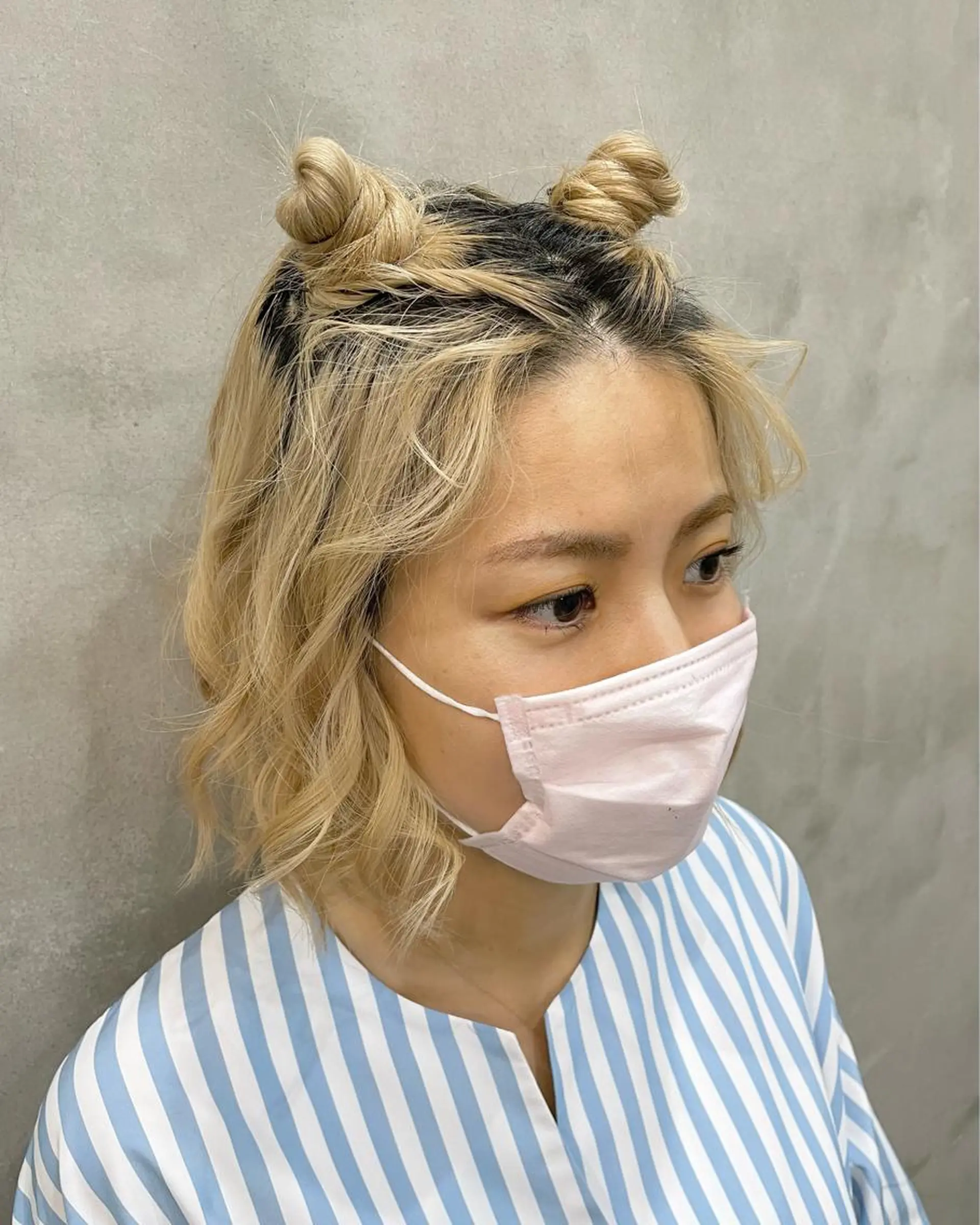 ショート ヘアアレンジ ヘアセット 【ピンク/韓国ヘア/ ヘアセット】亜海のヘアスタイル