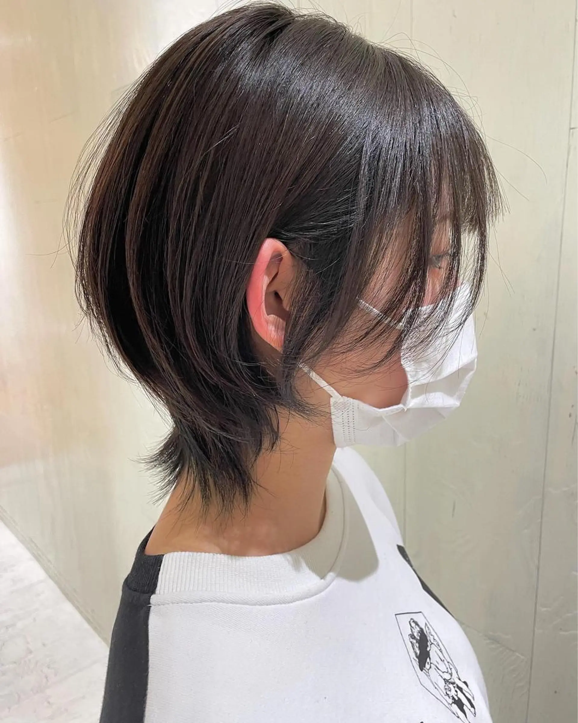 ミディアム カラー アッシュ 黒髪 透明感カラー ナチュラルブラック 外国人風カラー カット ヘアカラー トリートメント 河合秀明/ショート /ボブ/レイヤーのヘアスタイル