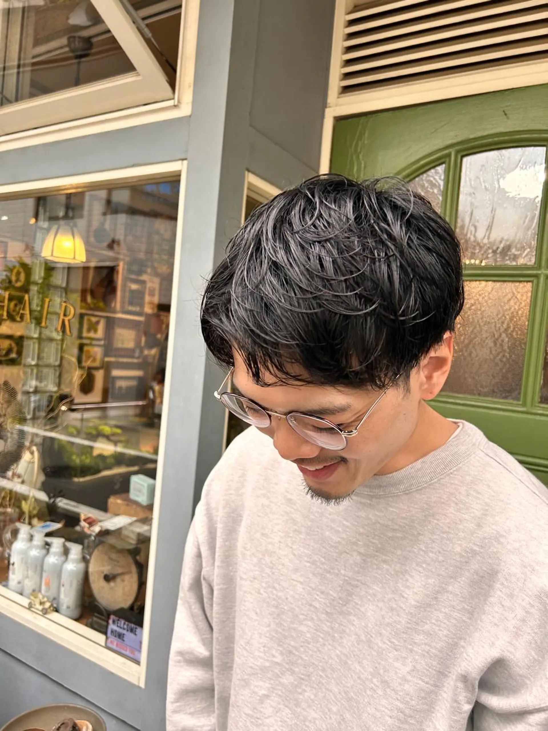 ショート パーマ メンズ メンズパーマ ニュアンスパーマ カット パーマ 清水千優/パーマ/透 明感カラー/メンズのヘアスタイル