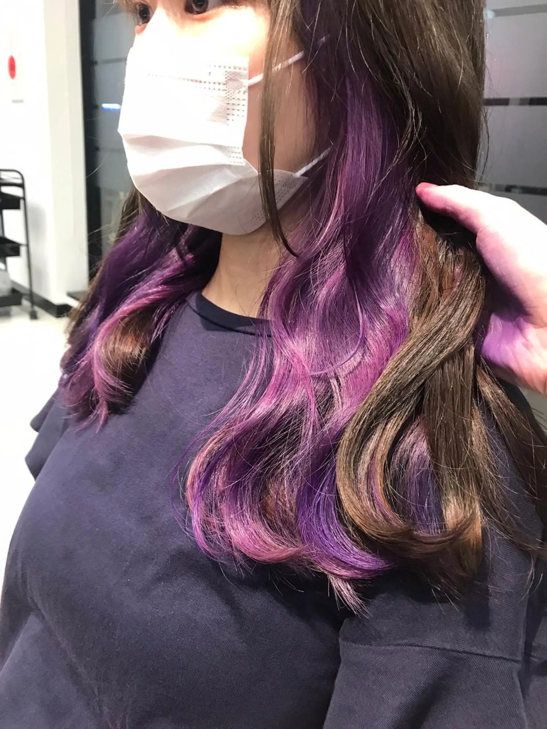 ミディアム カラー インナーカラー バイオレットカラー あらげ 🌈推しカラー🌈ᵕのヘアスタイル