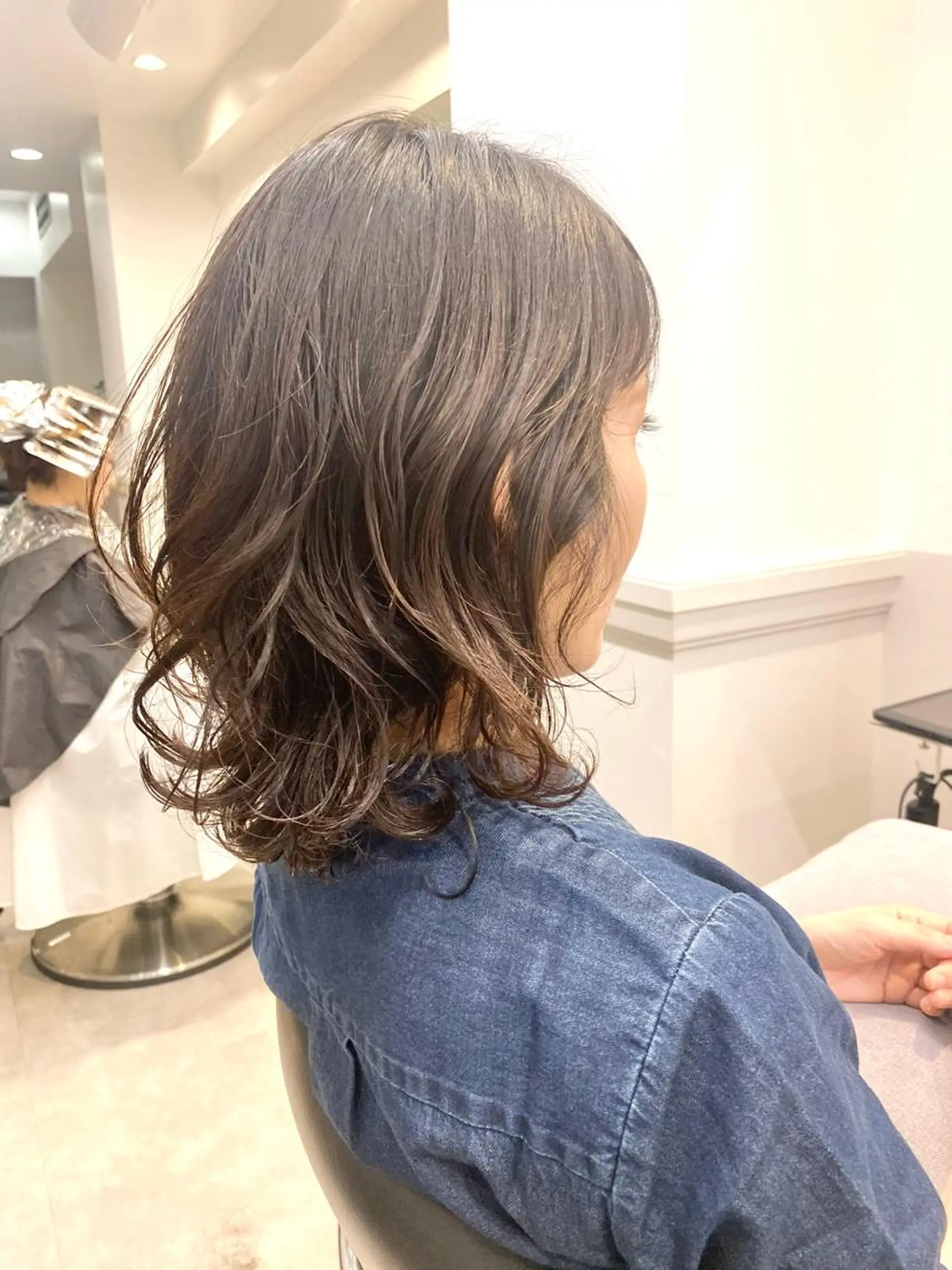 ミディアム パーマ 会田 渡夢のヘアスタイル