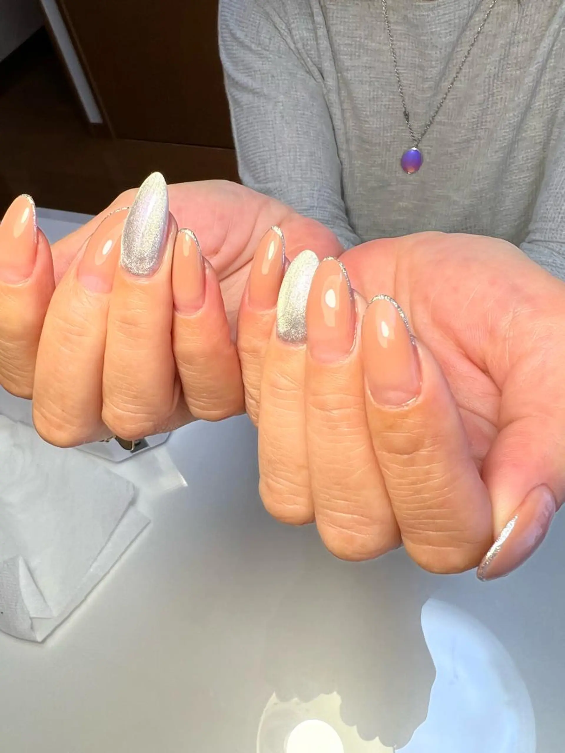 ネイル フレンチネイル マグネットネイル マグネットフレンチ シンプルネイル 武藤 茉紀のネイルデザイン