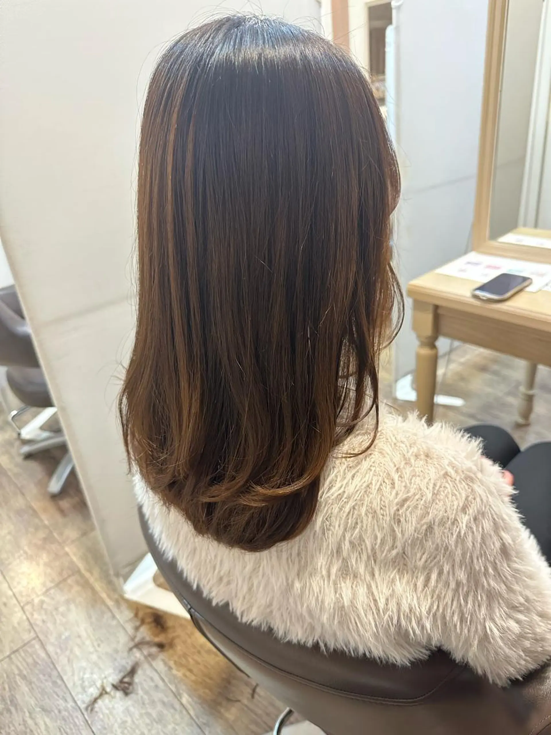 ロング 顔周りカット レイヤーカット 杉田 花乃のヘアスタイル