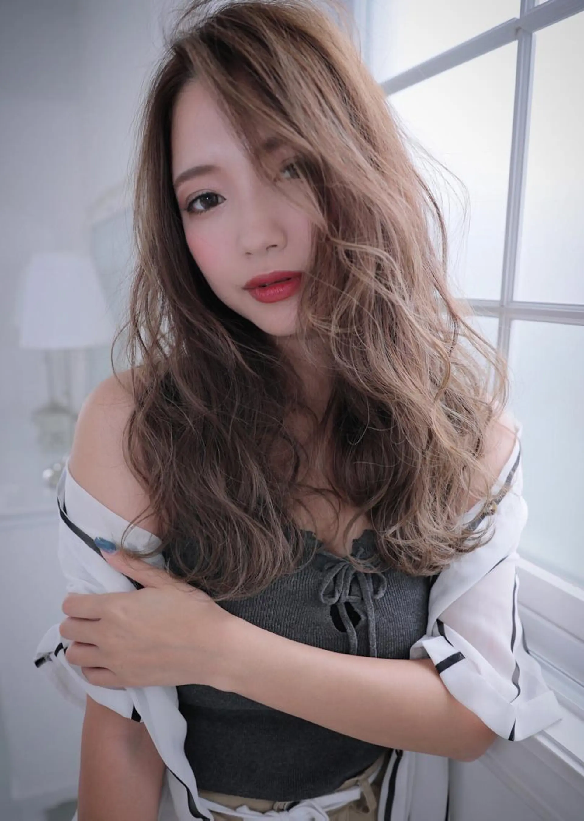 セミロング パーマ カラー 【N°deseo】 吉祥寺のヘアスタイル