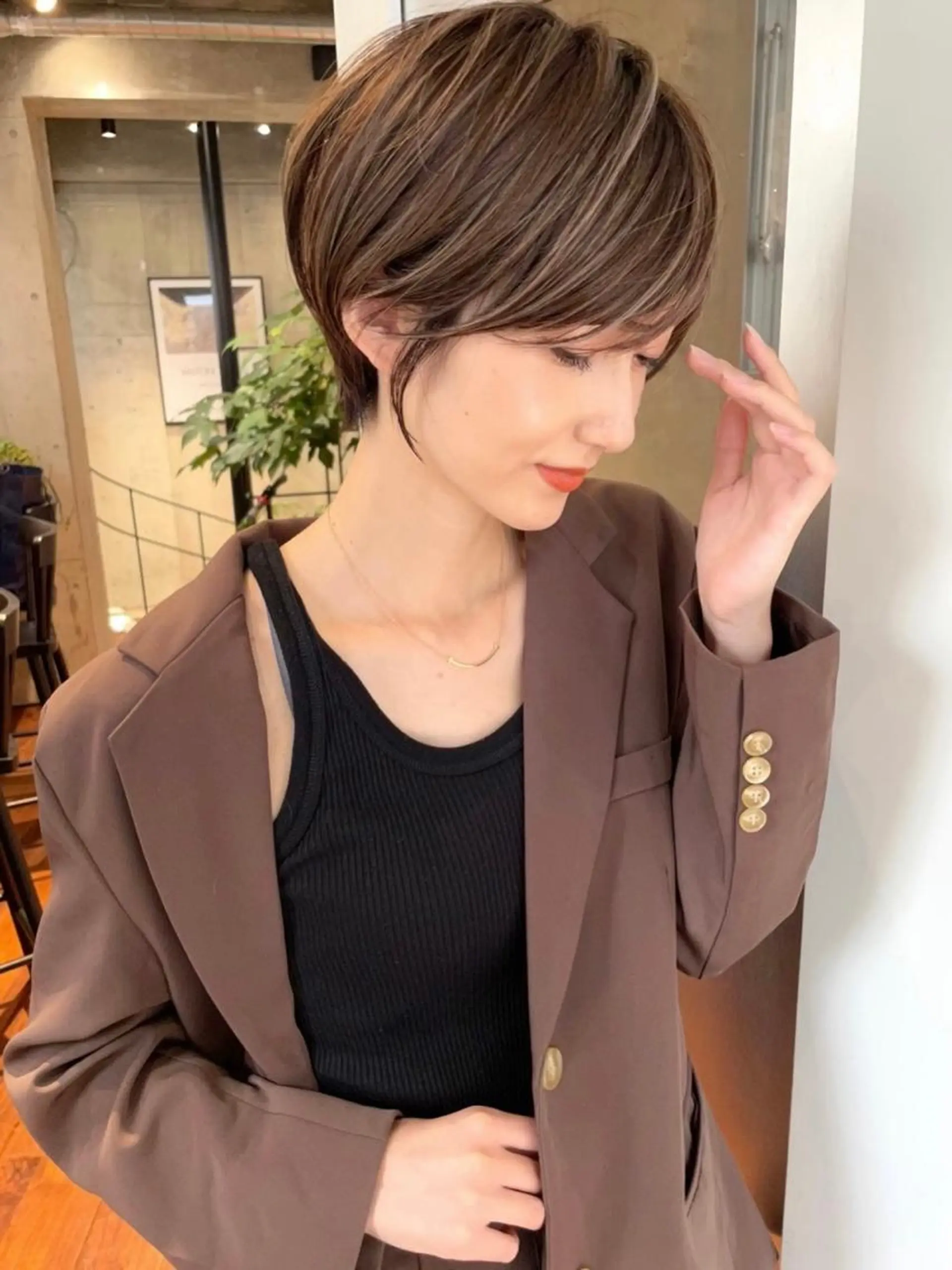 ショート カラー ショートボブ バレイヤージュ ブリーチ ケアブリーチ ダブルカラー 横浜　店長 橋場優のヘアスタイル