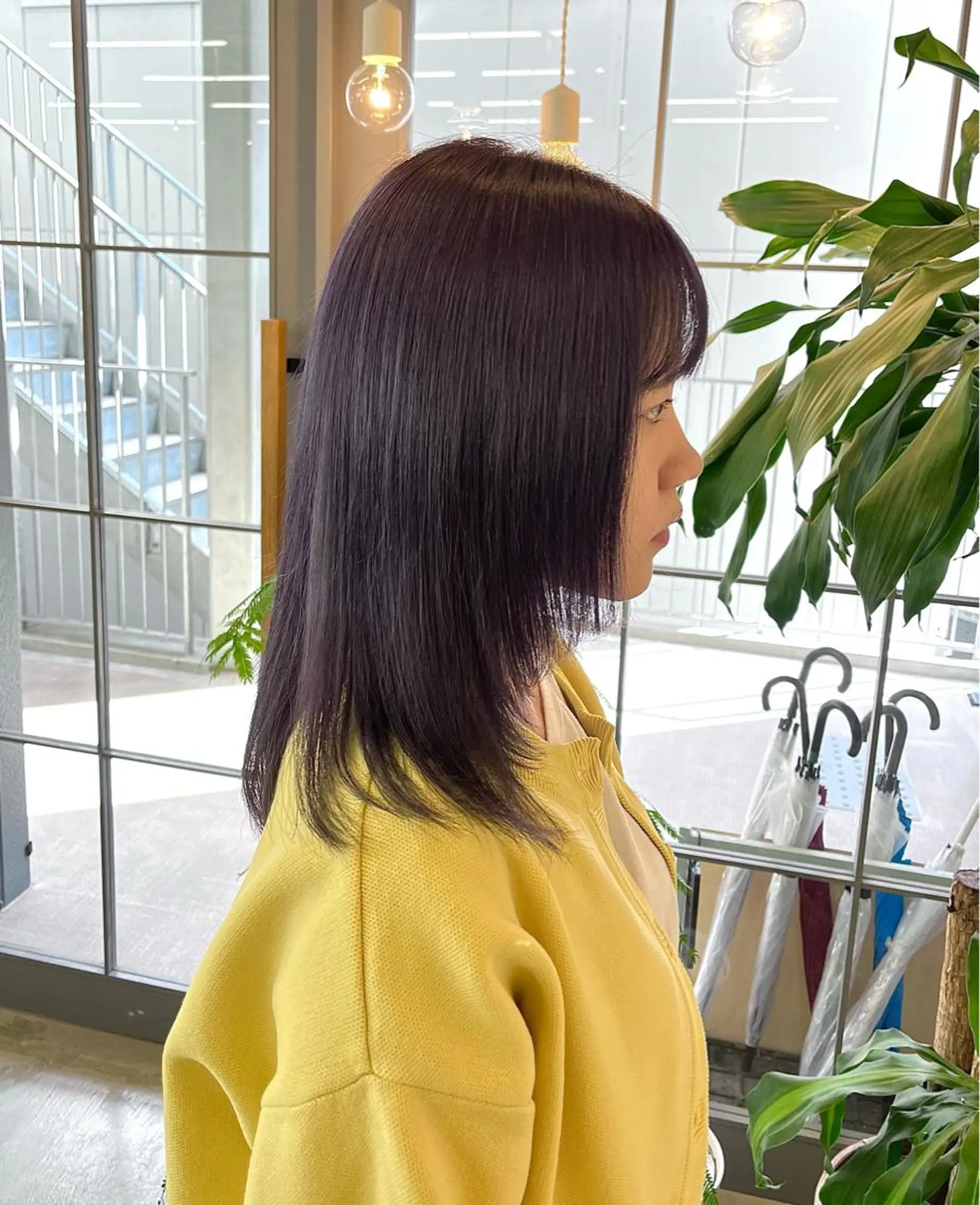 セミロング カラー ラベンダーカラー ラベンダーグレー 神原 茉依🩰🪩のヘアスタイル