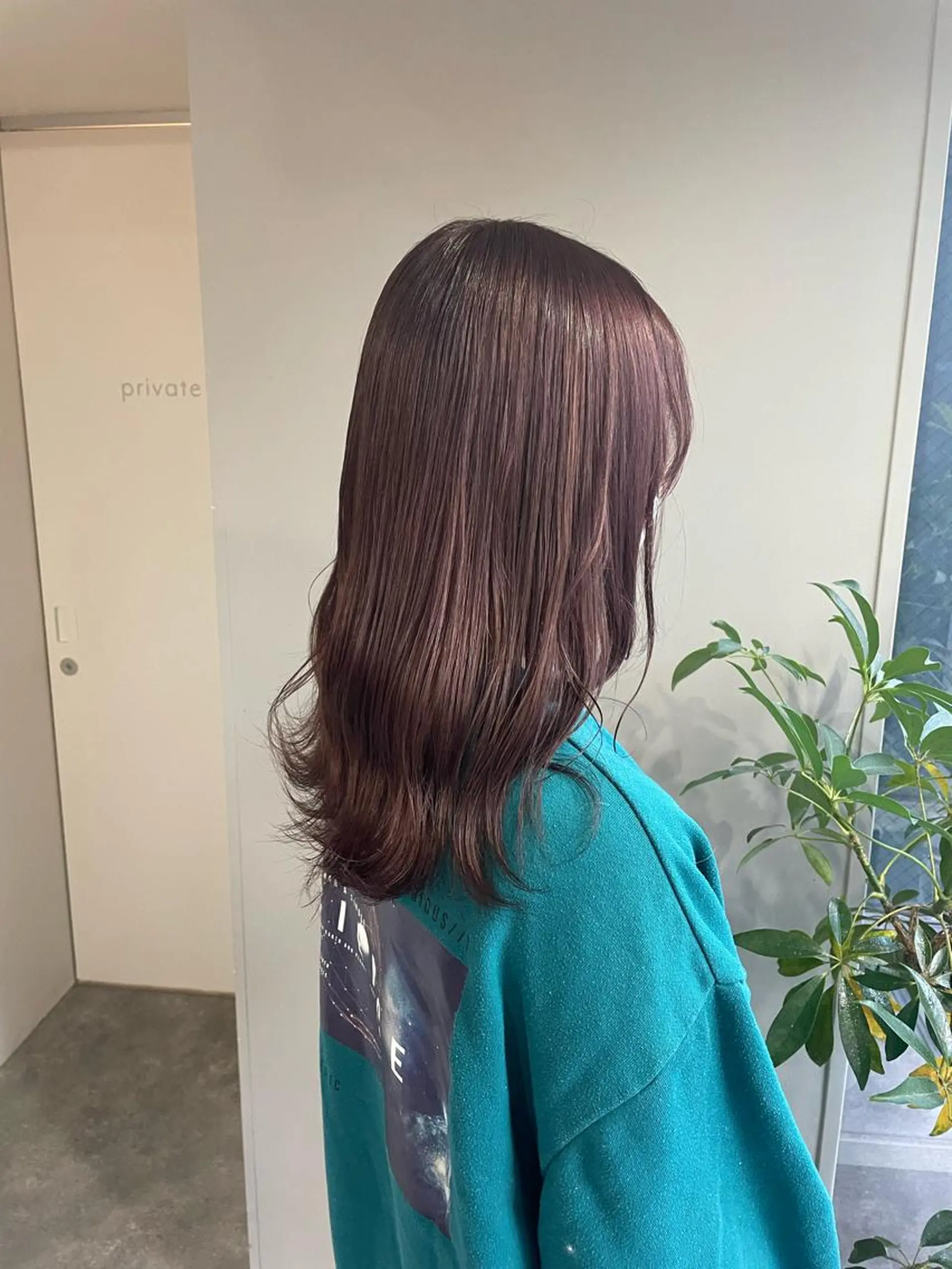 セミロング ピンクブラウン ヘアカラー ♡透明感/艶カラー/ M a I ♡のヘアスタイル