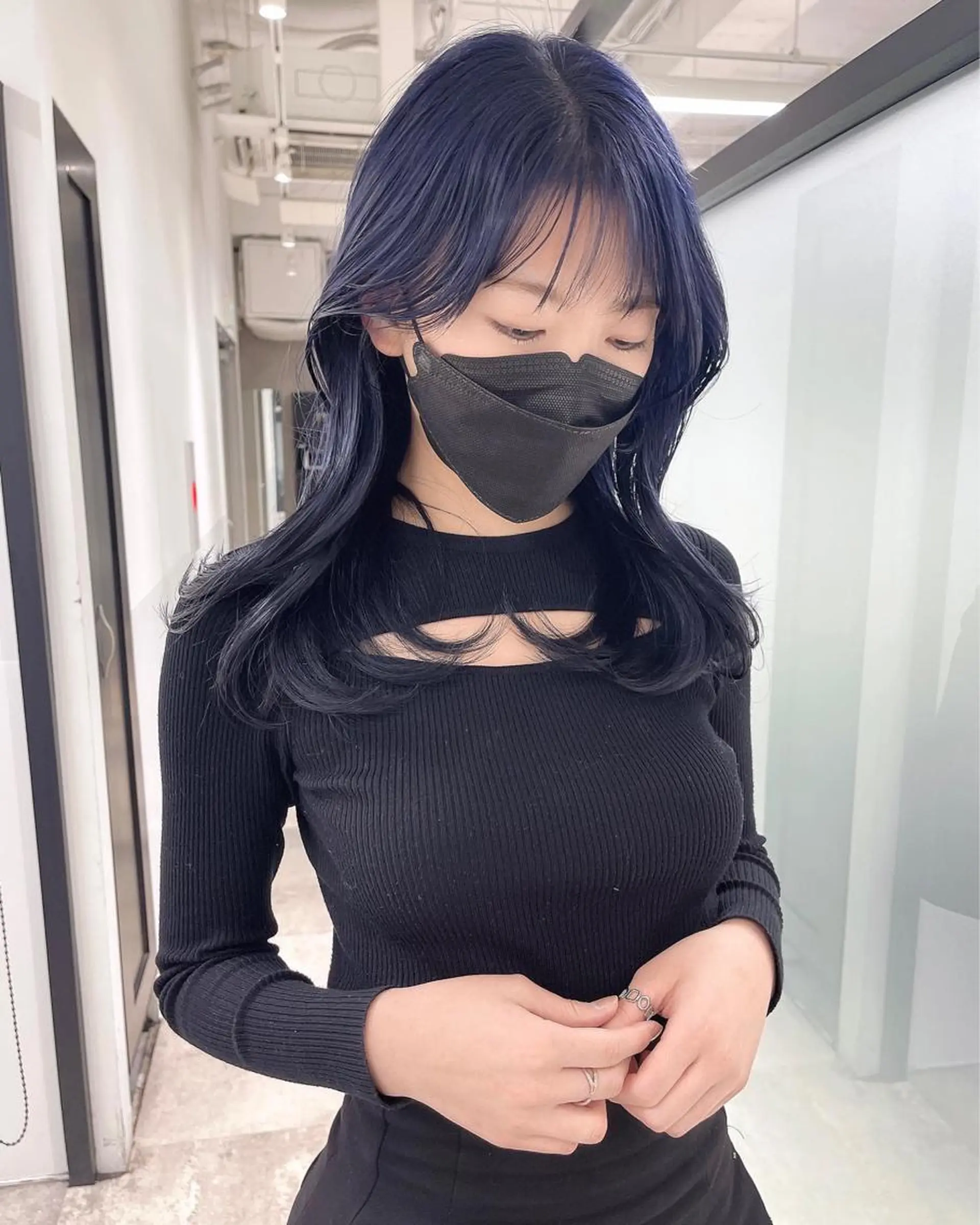 ロング カット ヘアカラー トリートメント 韓国レイヤーカット 髪質改善▫️水野有真のヘアスタイル