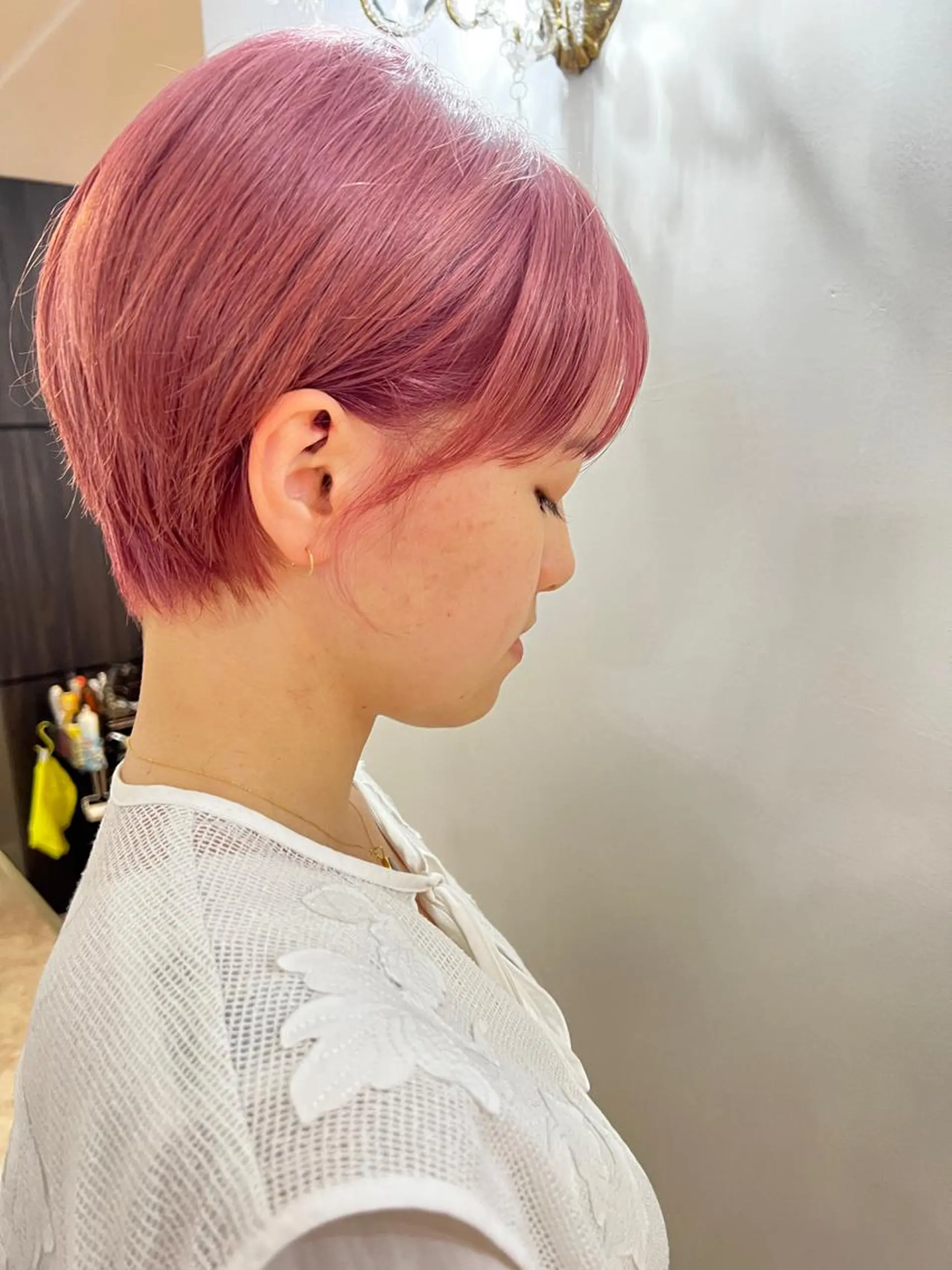 ショート カラー ピンクカラー ショートヘア 若宮 宣弘のヘアスタイル