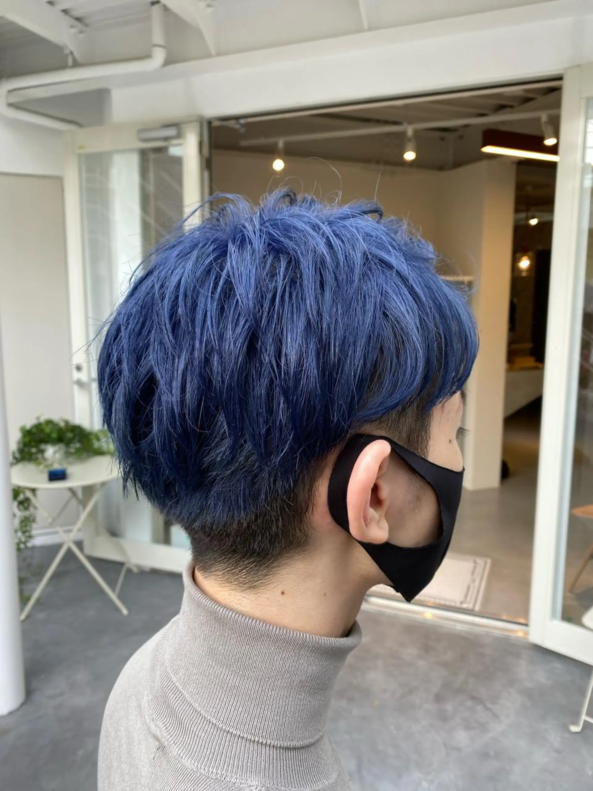 ショート カラー メンズ メンズブリーチ ブリーチ ブルーカラー ダブルカラー ネイビーカラー ハイトーン×似合わせ 🌱中川慎之介のヘアスタイル