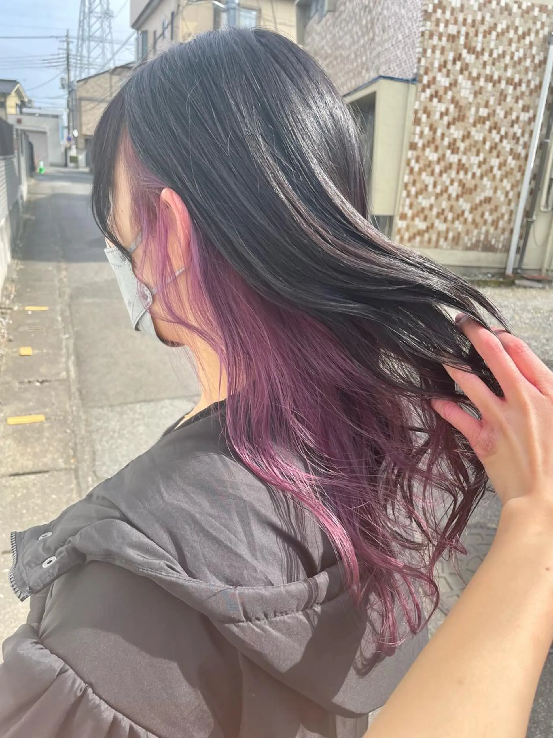 ミディアム カラー インナーカラー 推し ブリーチ  髪質改善のヘアスタイル