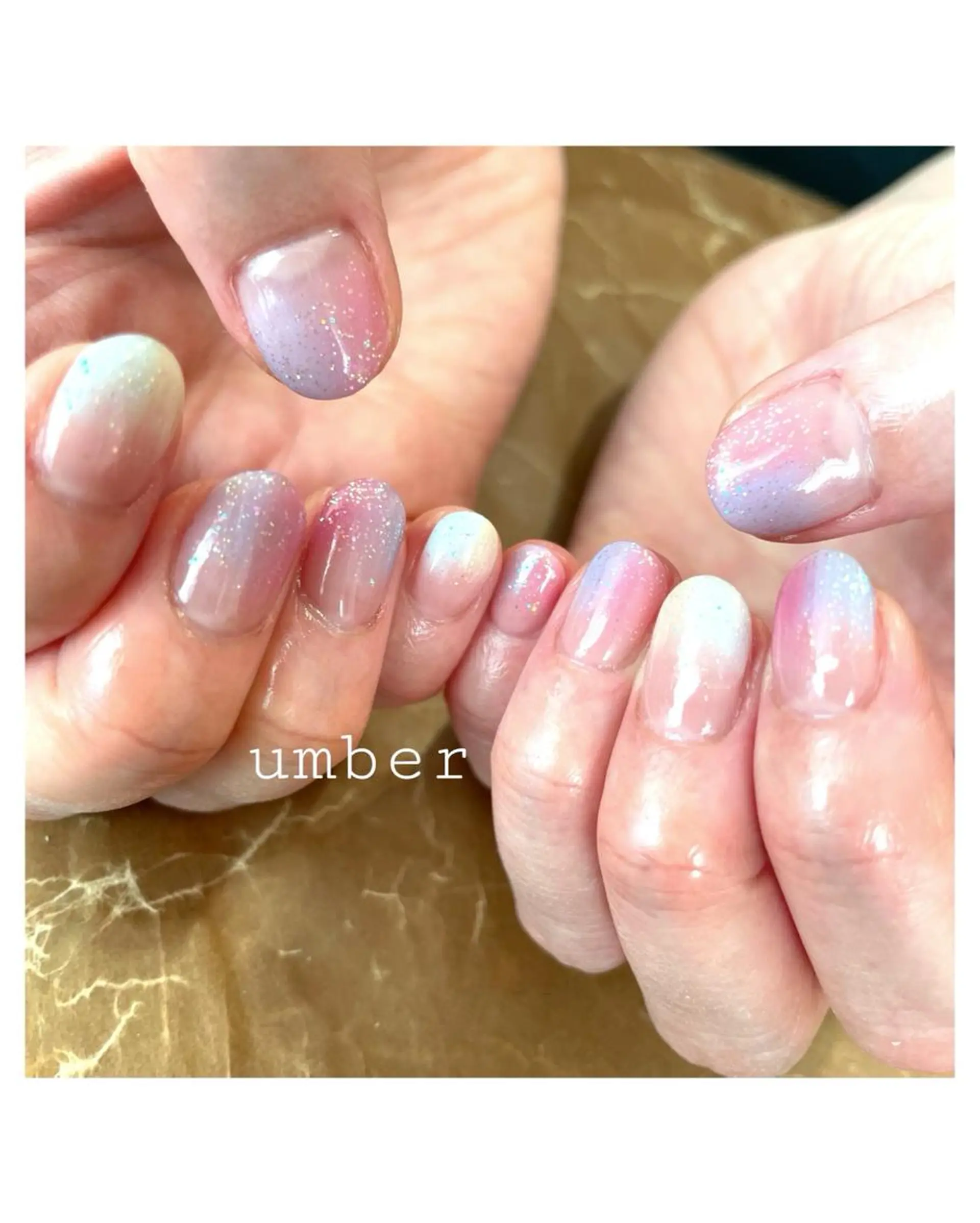 ネイル クリアネイル フラッシュネイル フットネイル フレンチネイル キラキラネイル ハンドネイル umber 三茶1分のネイルデザイン