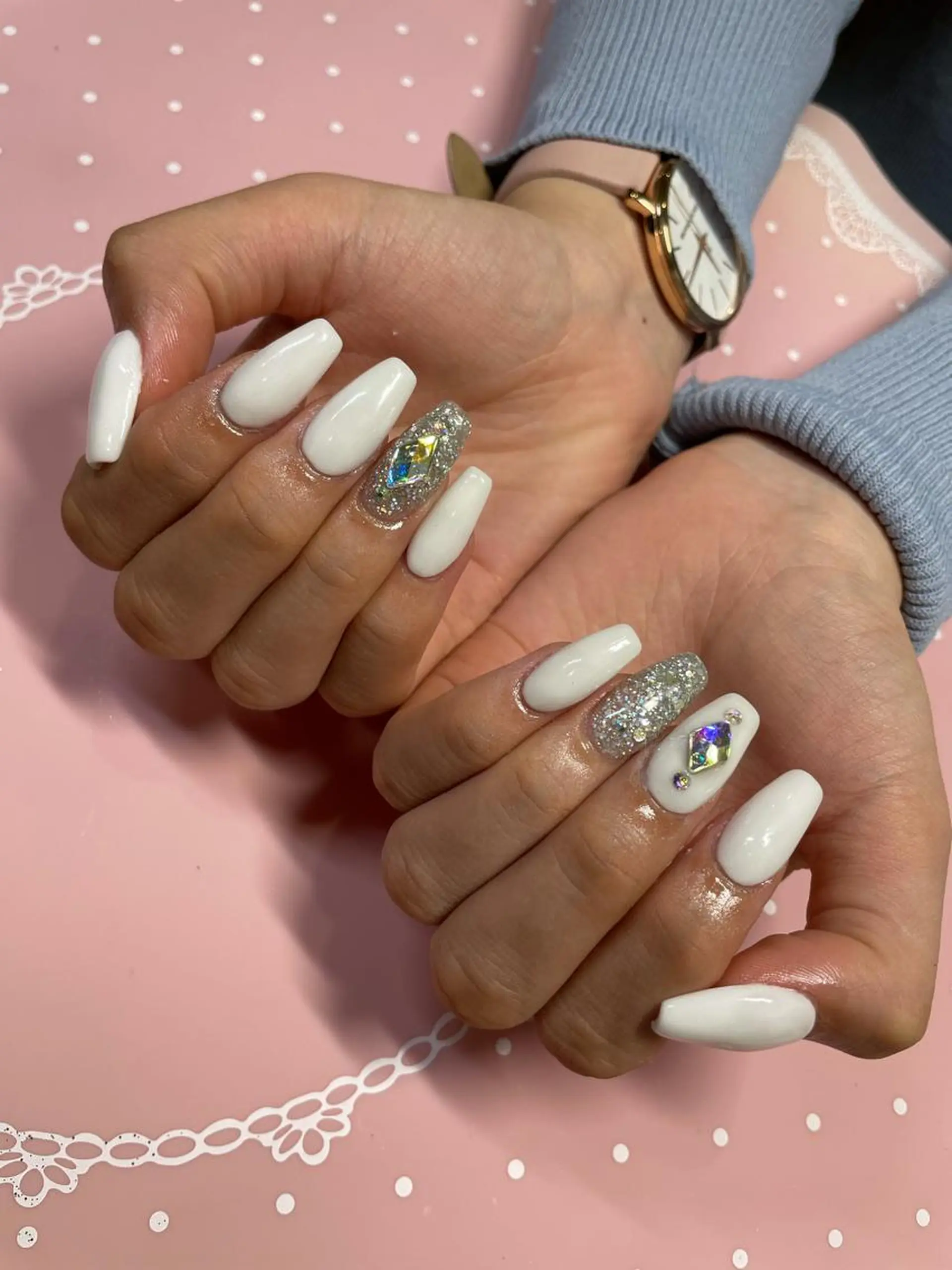 ミディアム ネイル ハンドネイル 《LB》ラブリエ Nail&eyeのマツエク・マツパデザイン