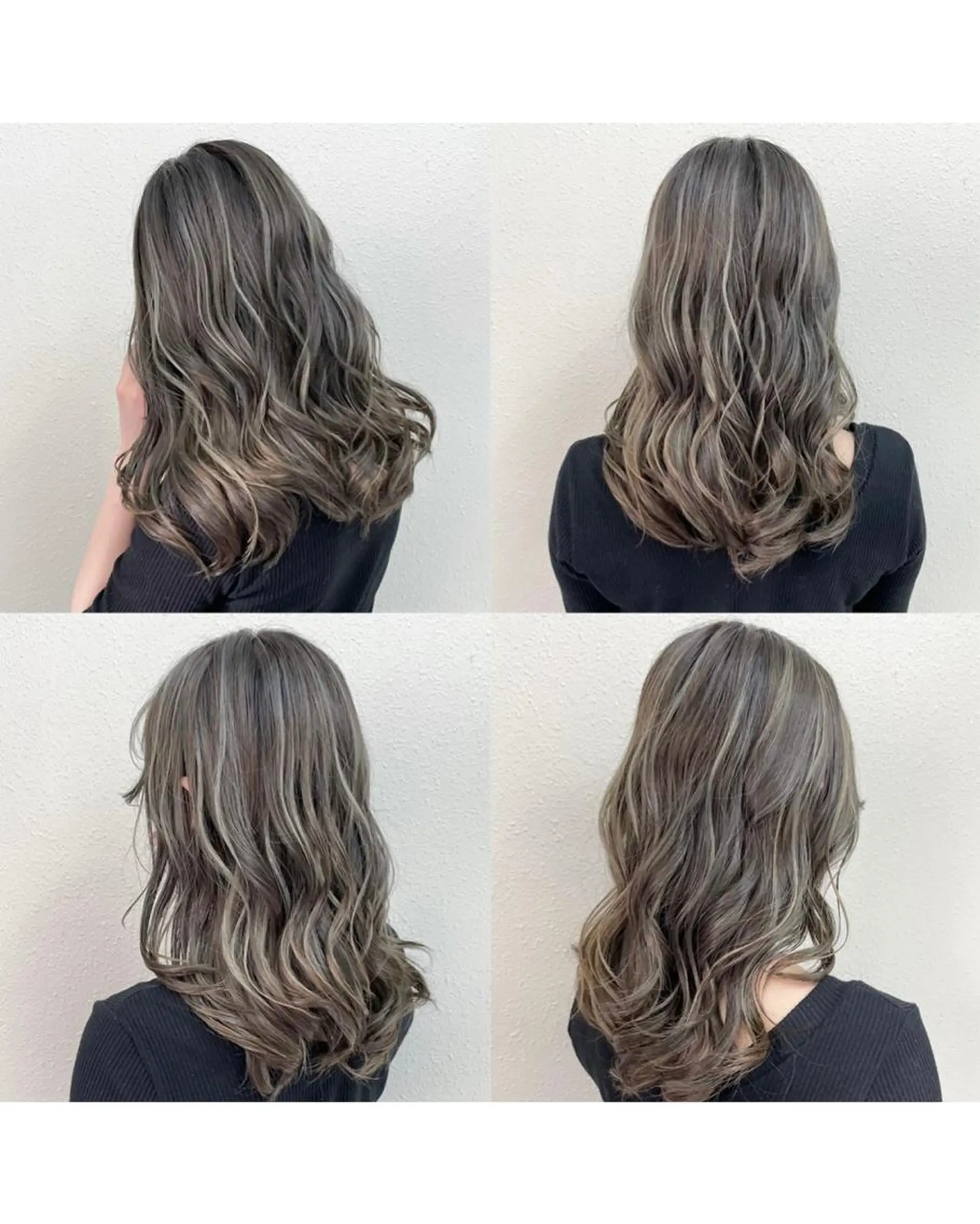 ロング カラー アッシュ アッシュグレー アッシュグレージュ バレイヤージュ ベージュカラー ヘアカラー グレージュ💎 神戸孝哉のヘアスタイル